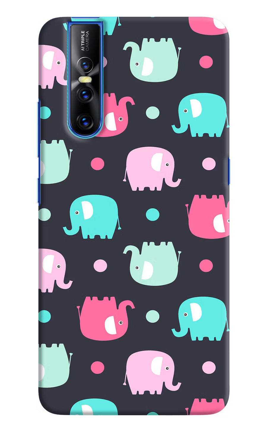 Elephants Vivo V15 Pro Back Cover, Hard case