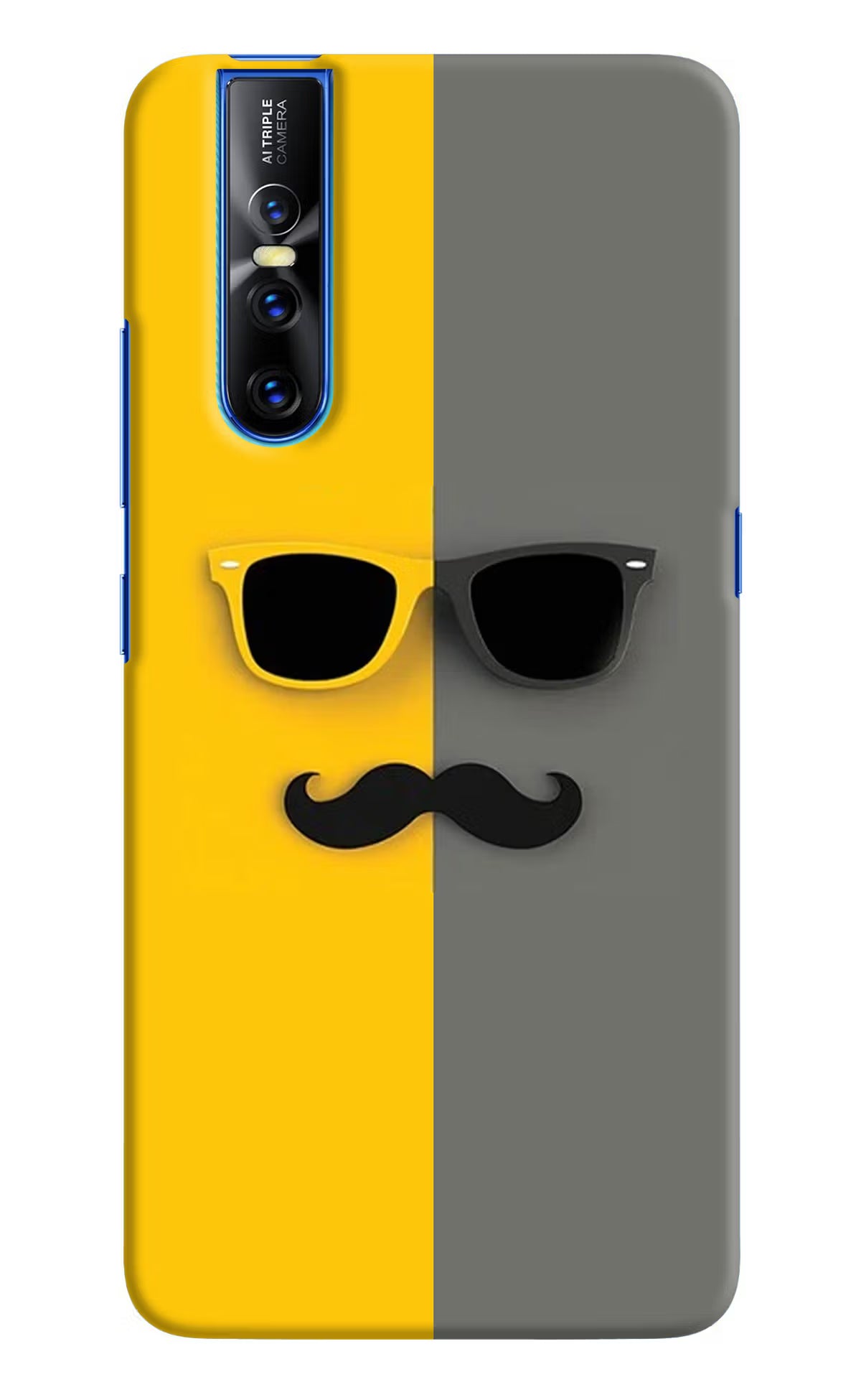 Sunglasses with Mustache Vivo V15 Pro Hard Case Back Cover by Casekaro