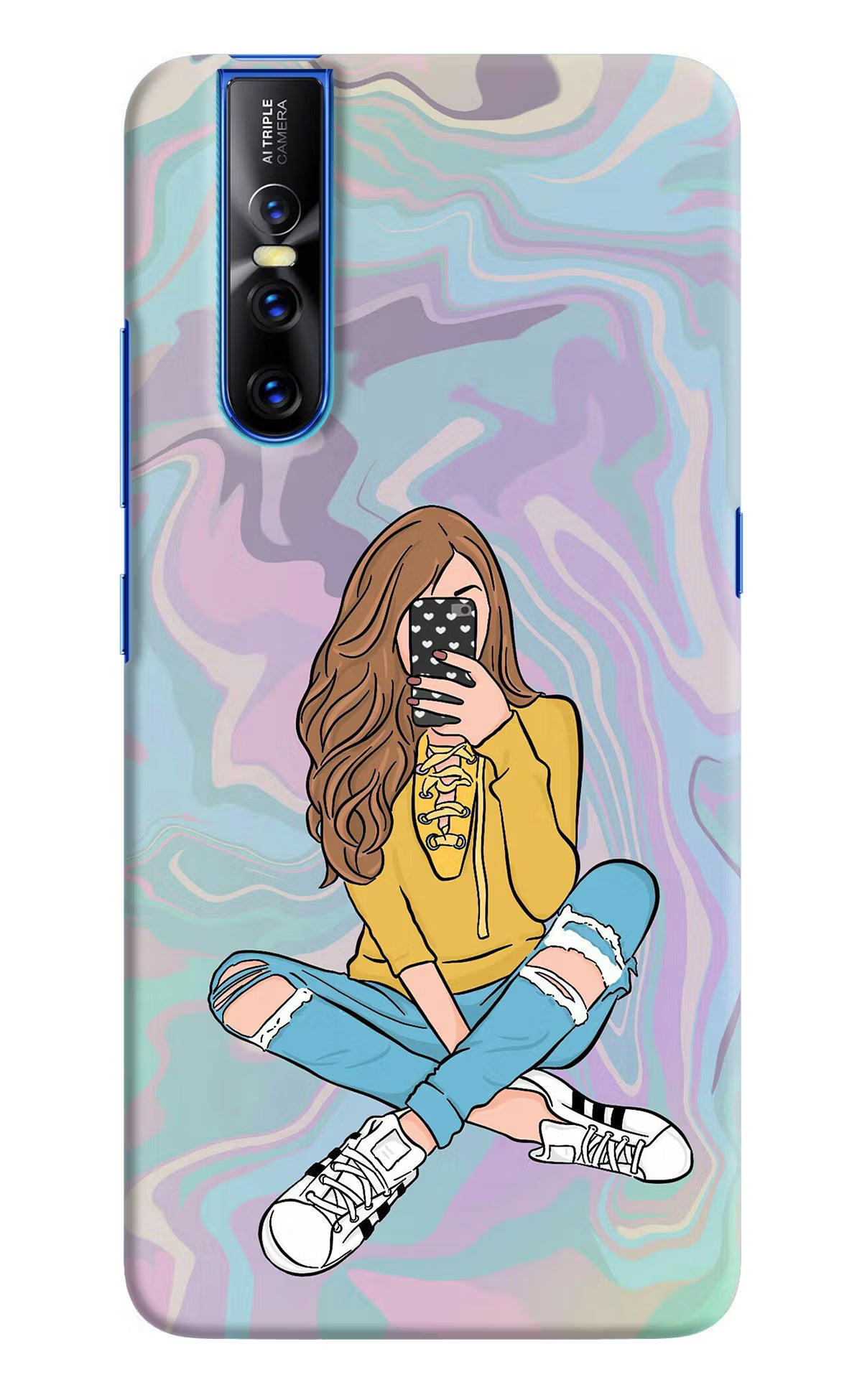 Selfie Girl Vivo V15 Pro Hard Case Back Cover by Casekaro