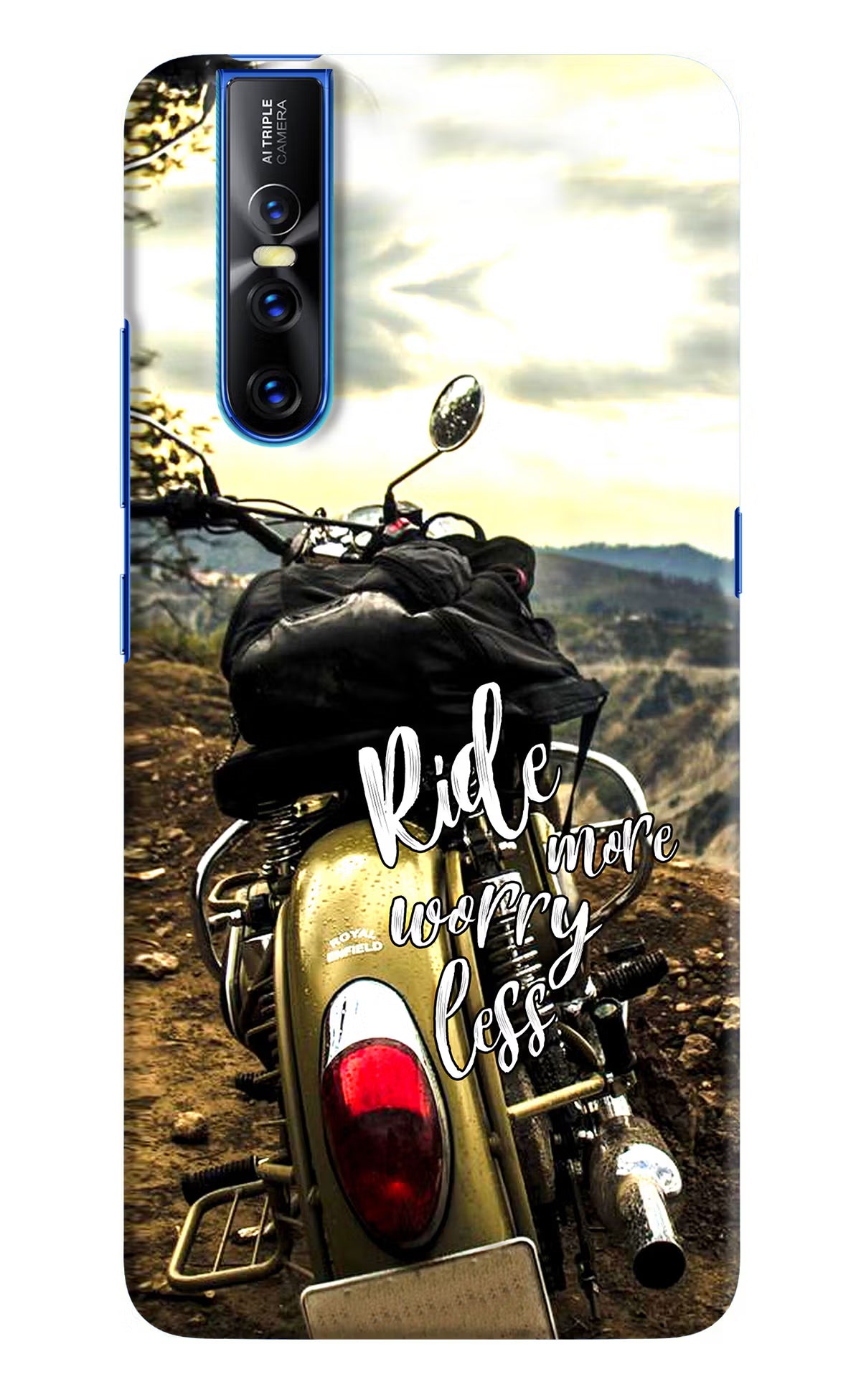 Ride More Worry Less Vivo V15 Pro Hard Case Back Cover by Casekaro