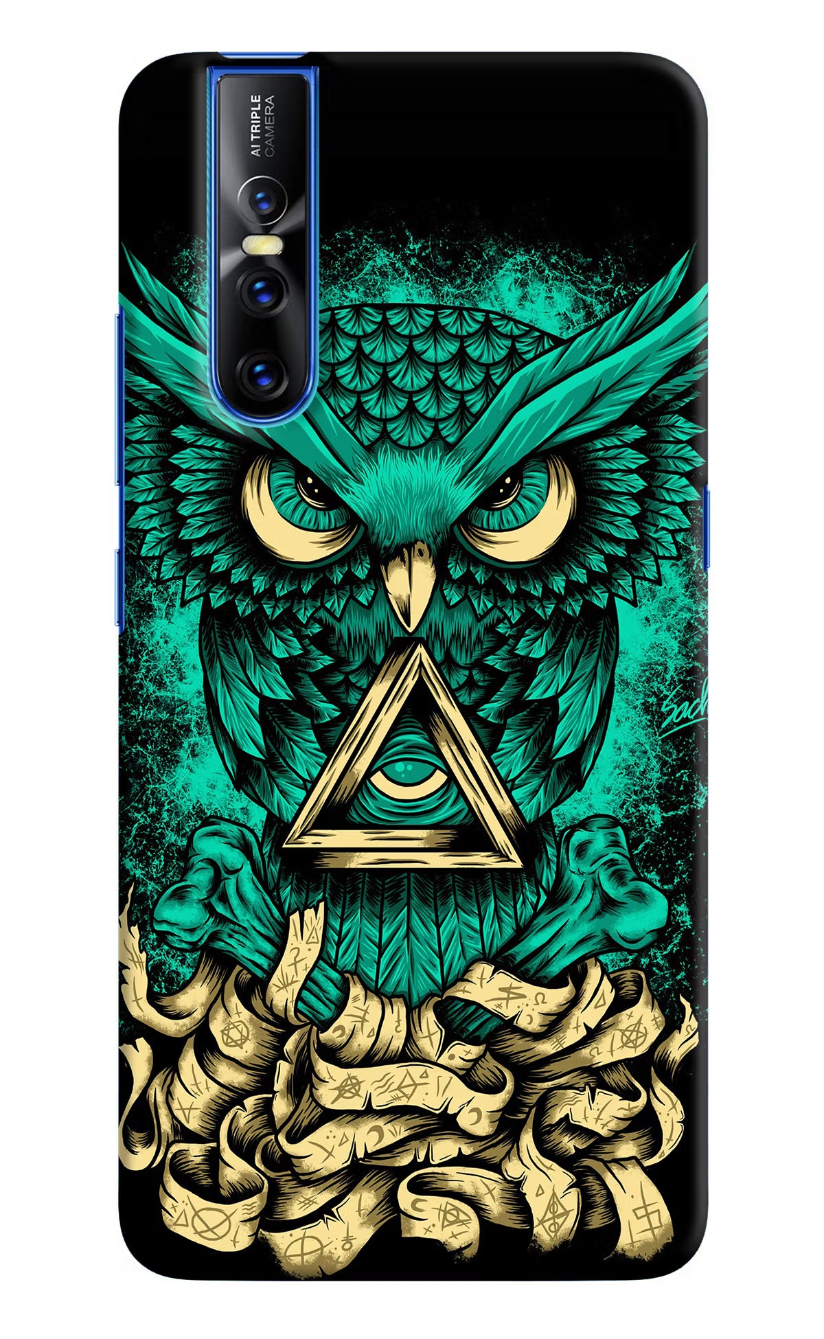 Green Owl Vivo V15 Pro Hard Case Back Cover by Casekaro