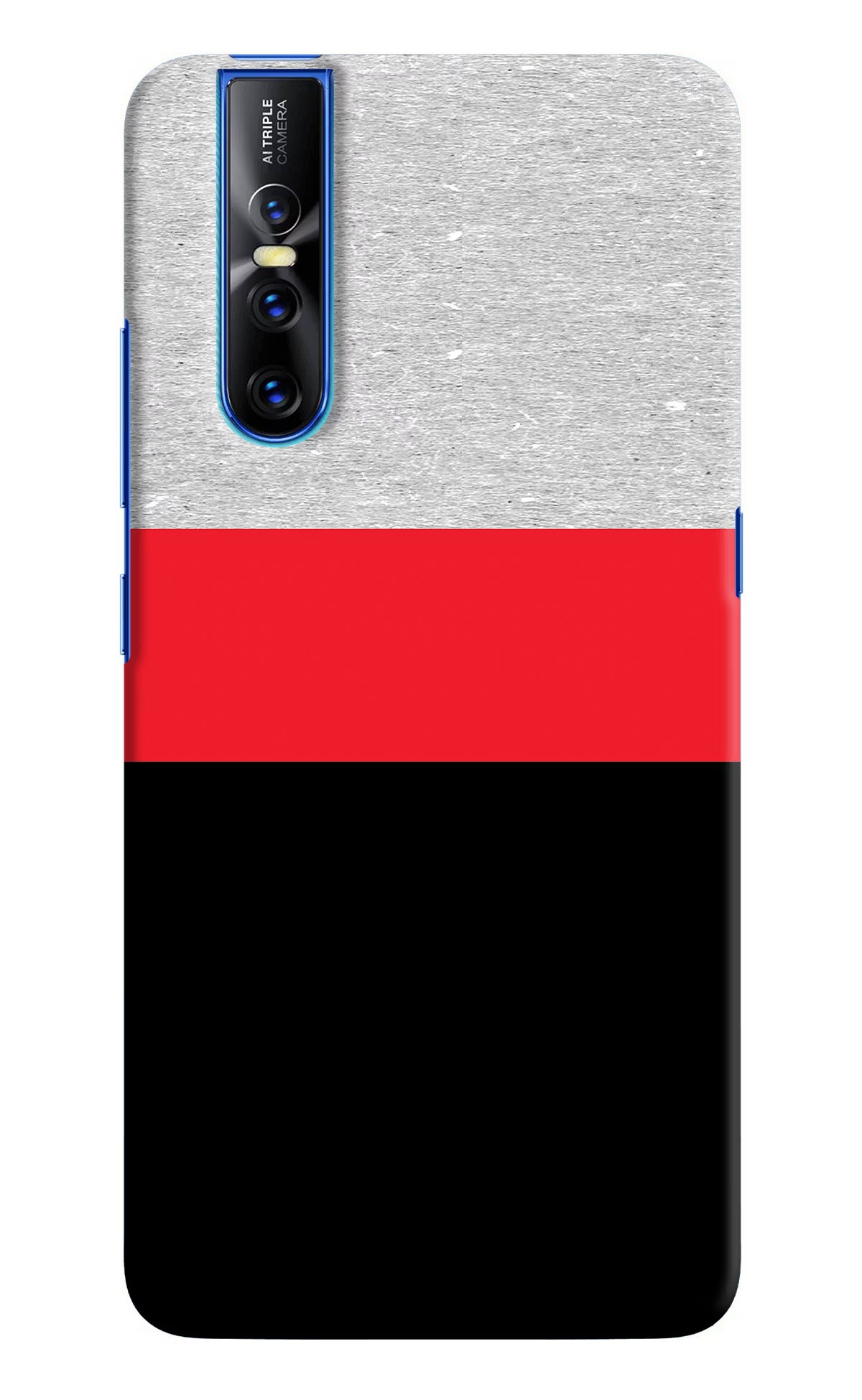Tri Color Pattern Vivo V15 Pro Hard Case Back Cover by Casekaro