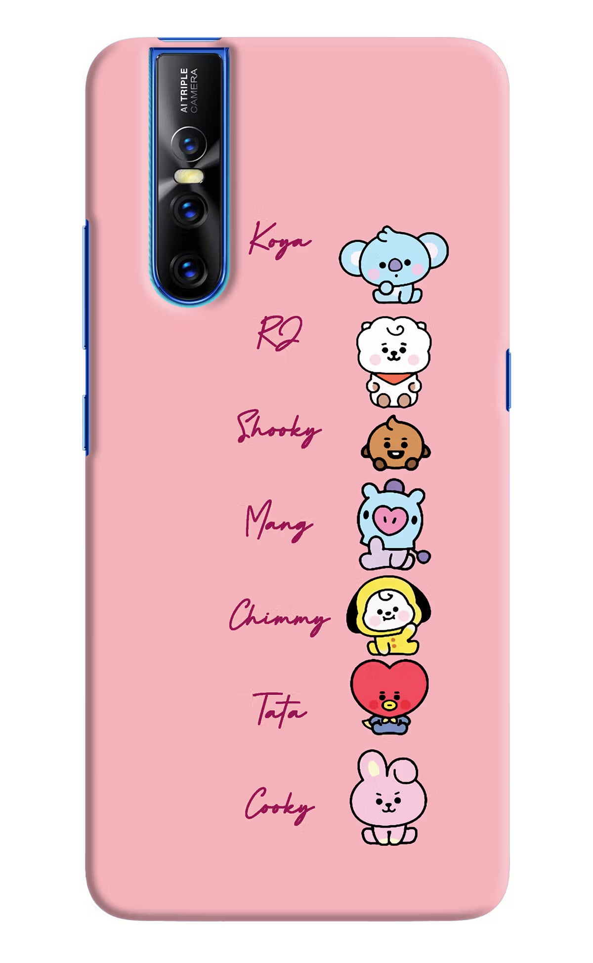 BTS names Vivo V15 Pro Hard Case Back Cover by Casekaro