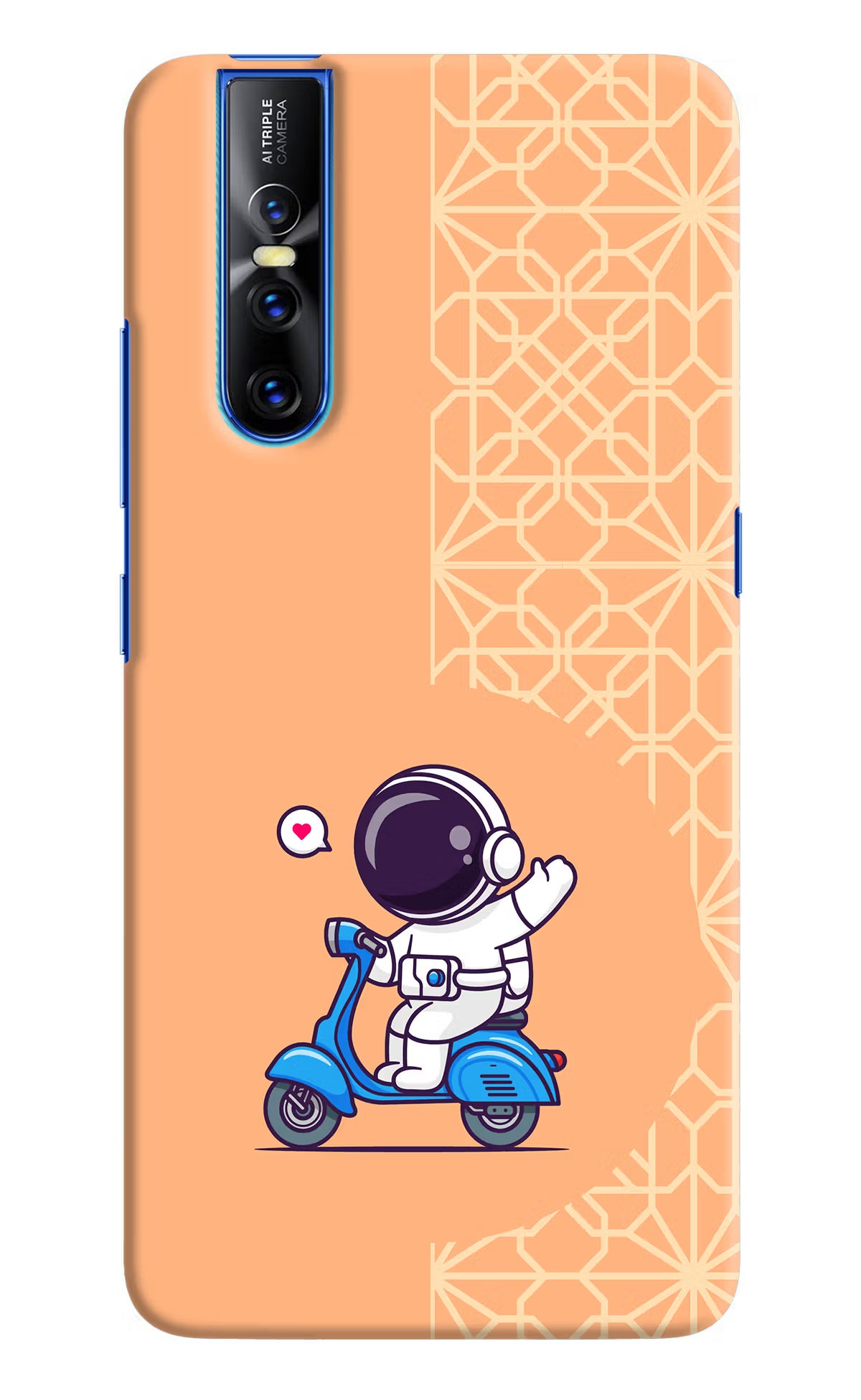 Cute Astronaut Riding Vivo V15 Pro Hard Case Back Cover by Casekaro
