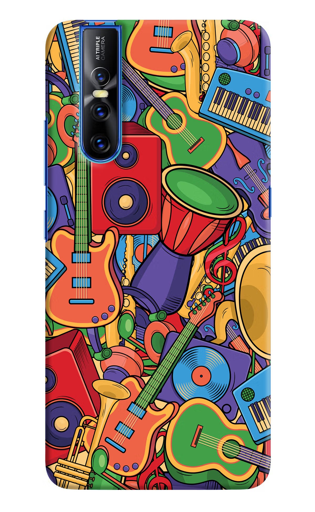 Music Instrument Doodle Vivo V15 Pro Hard Case Back Cover by Casekaro