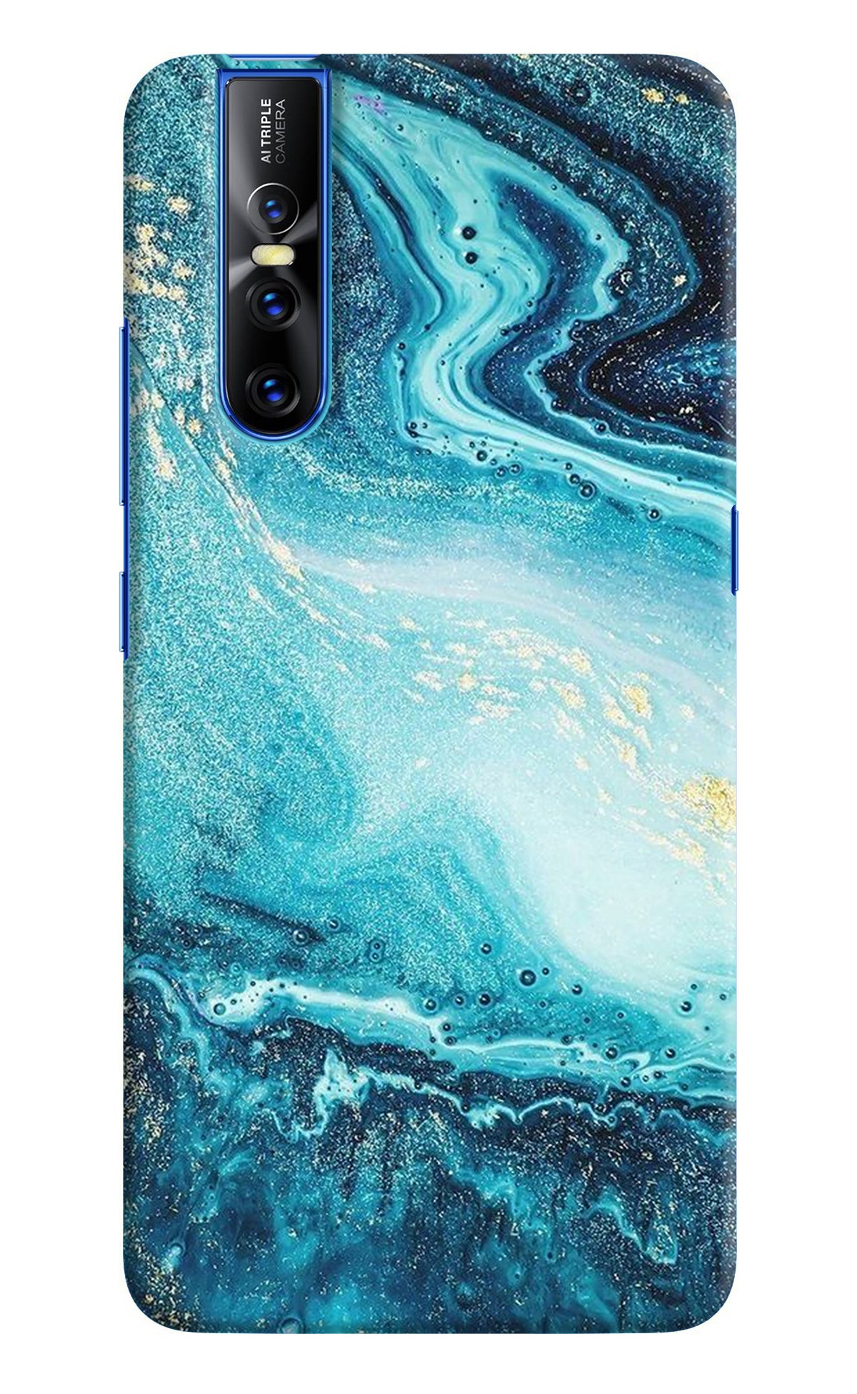 Blue Glitter Marble Vivo V15 Pro Back Cover