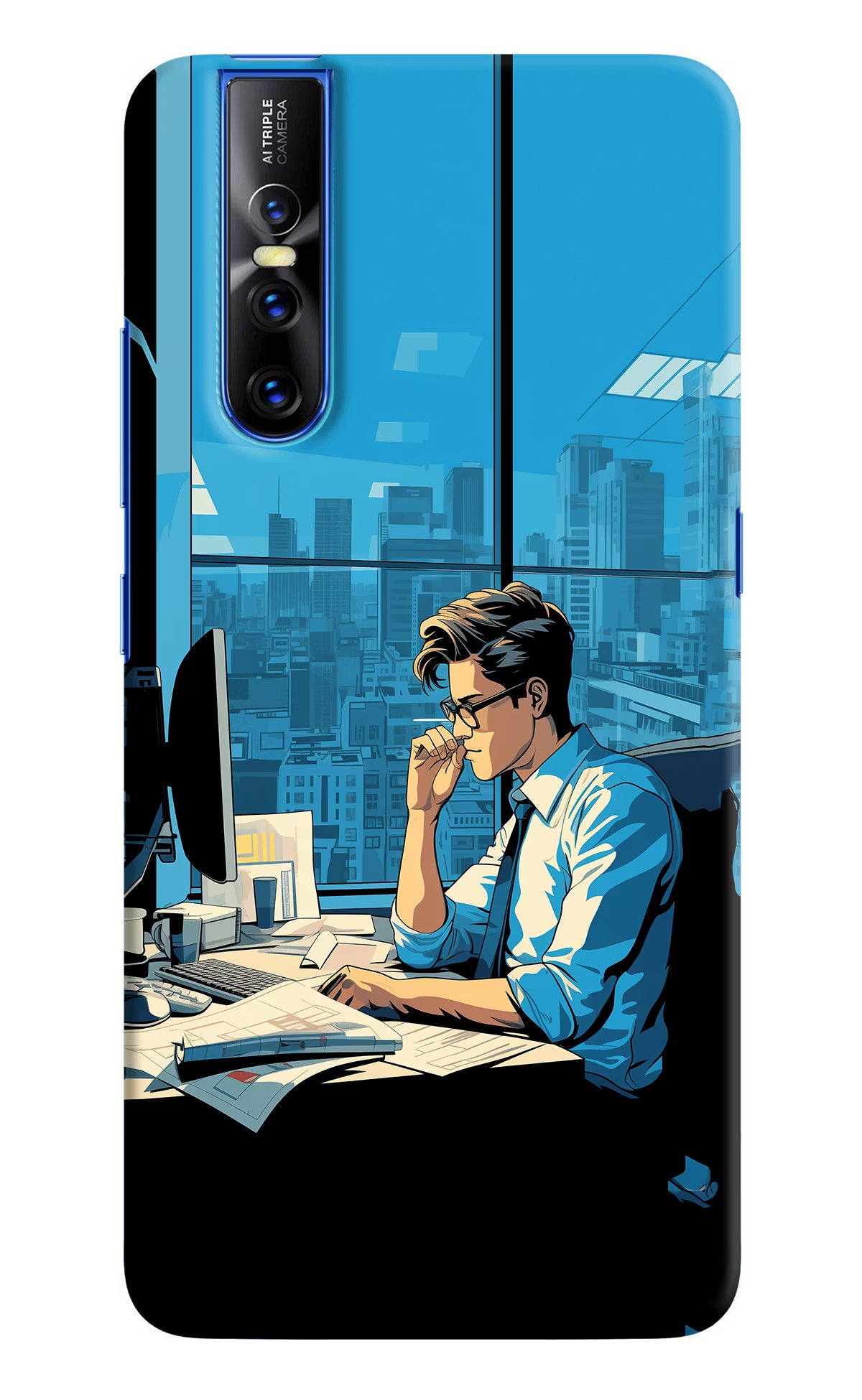Focused Hustler (AI Generated) Vivo V15 Pro Hard Case Back Cover by Casekaro