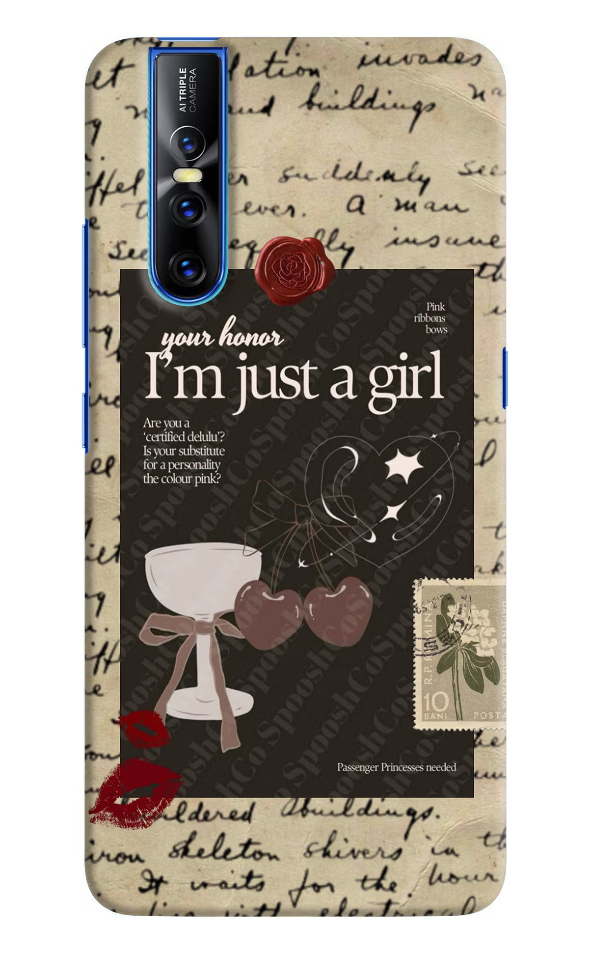 I am just a girl Vivo V15 Pro Hard Case Back Cover by Casekaro