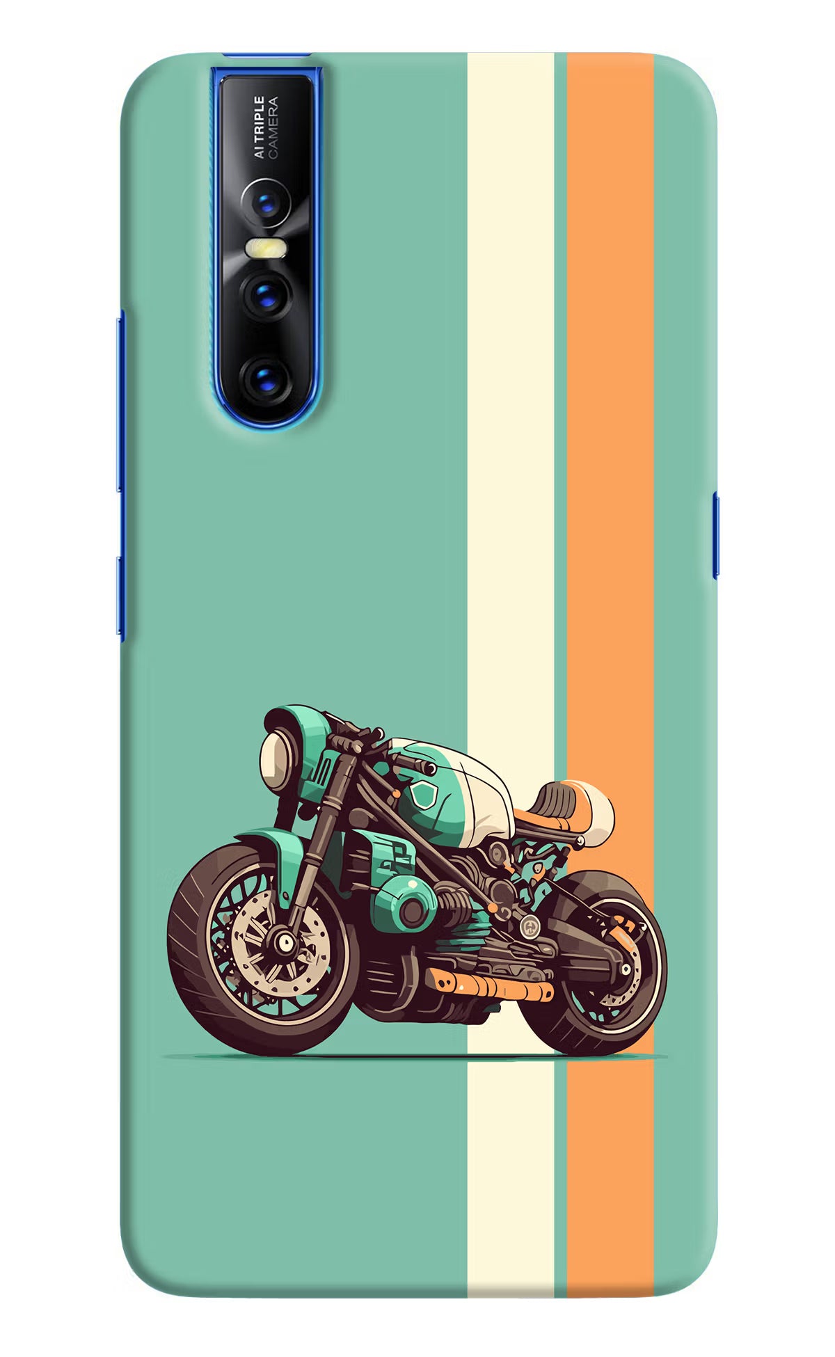 Striped Moto Drift Vivo V15 Pro Hard Case Back Cover by Casekaro