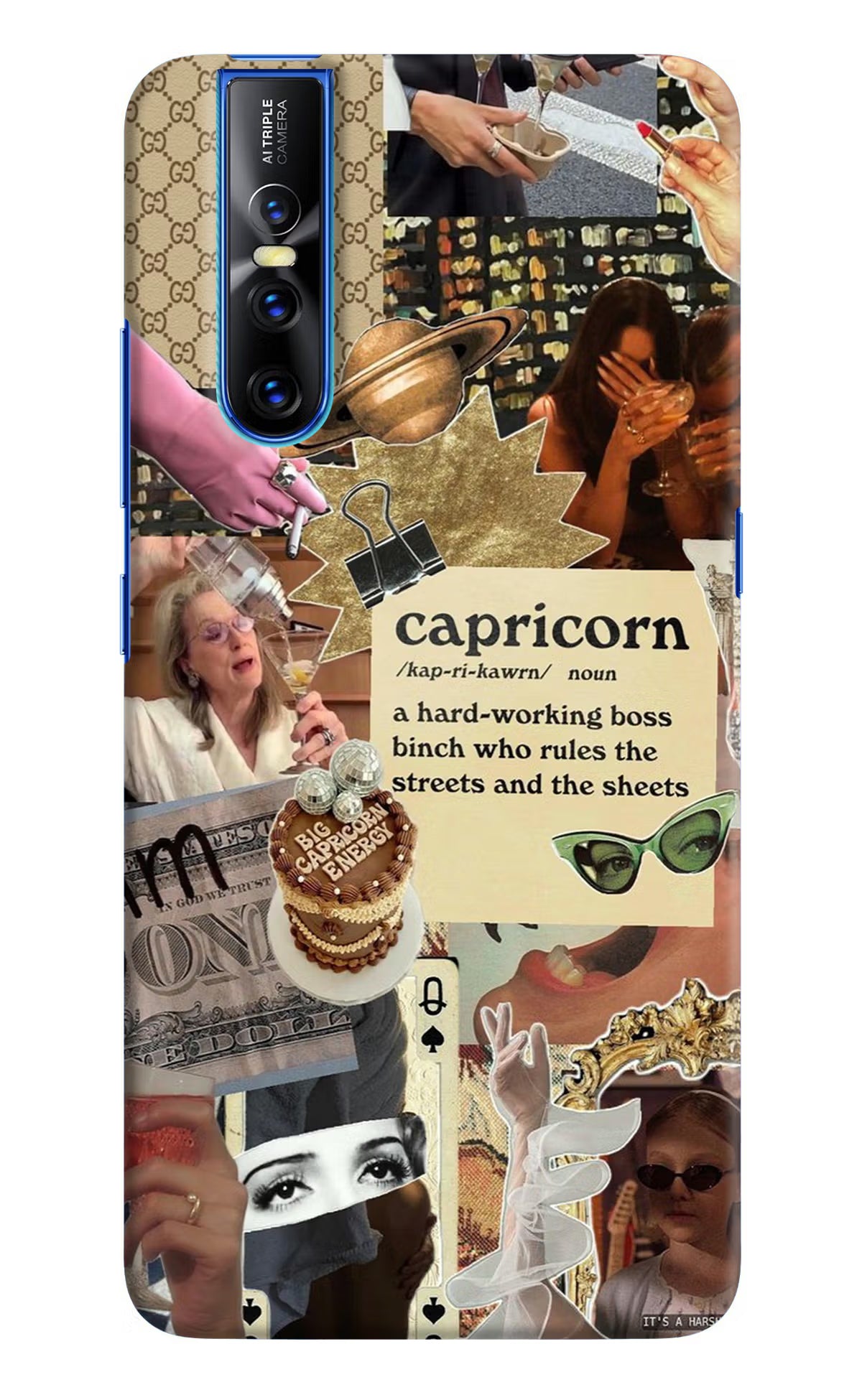 Capricorn Zodiac Vivo V15 Pro Hard Case Back Cover by Casekaro