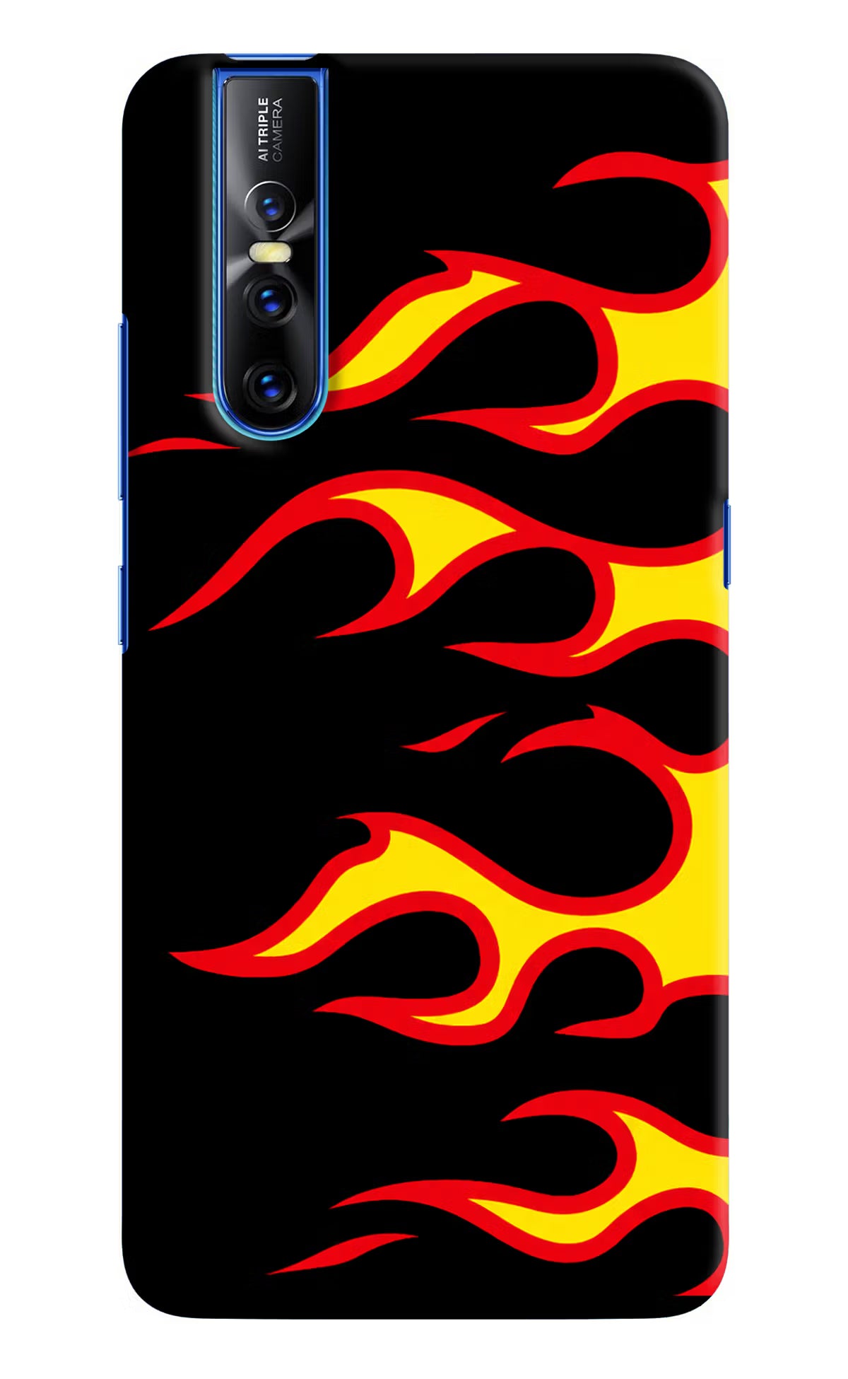 Side Sweep Flames Vivo V15 Pro Hard Case Back Cover by Casekaro