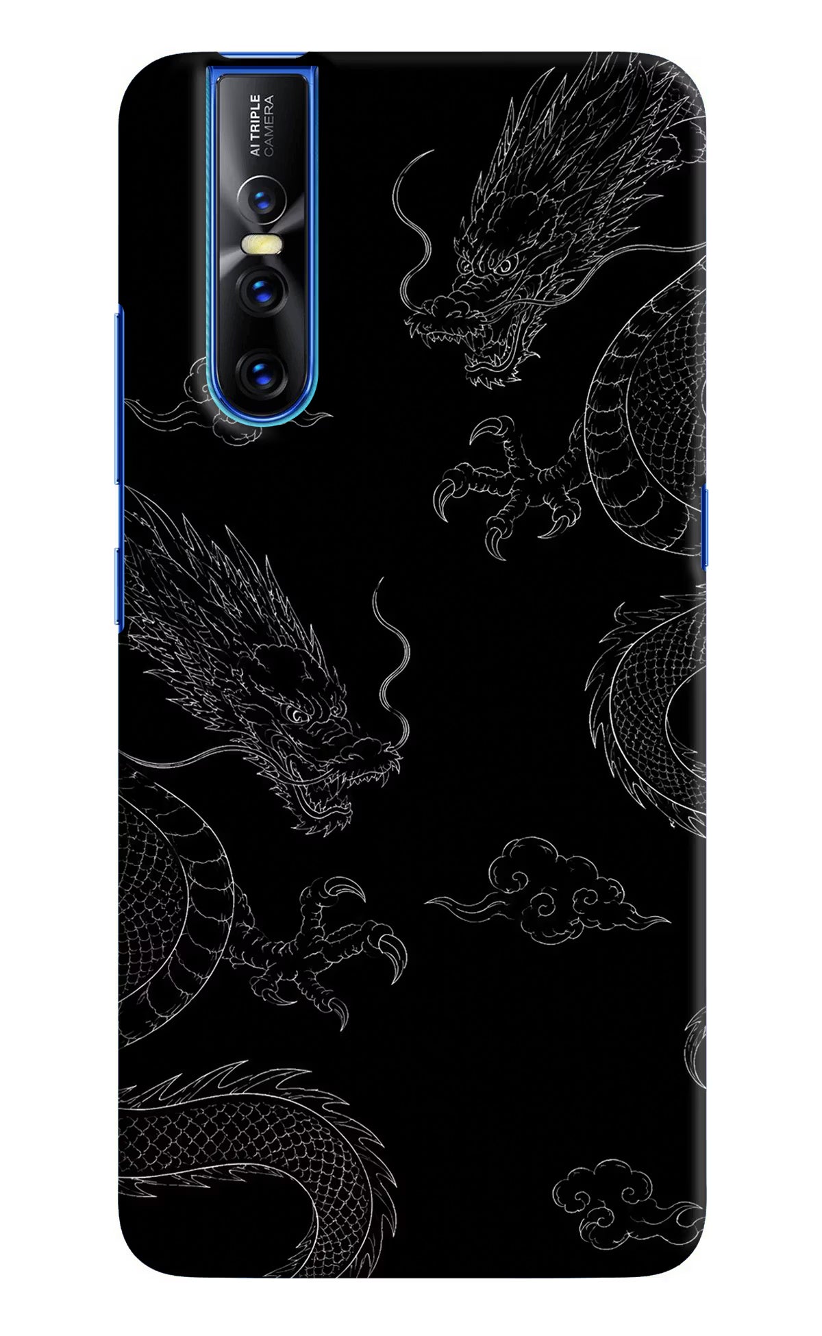 Twin Dragons Vivo V15 Pro Hard Case Back Cover by Casekaro