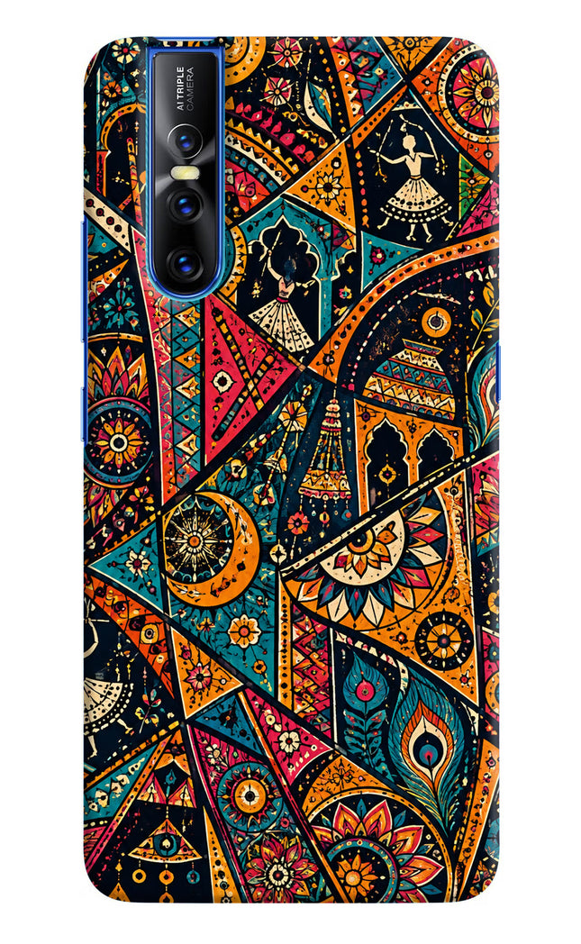 Folk Print Vivo V15 Pro Hard Case Back Cover by Casekaro