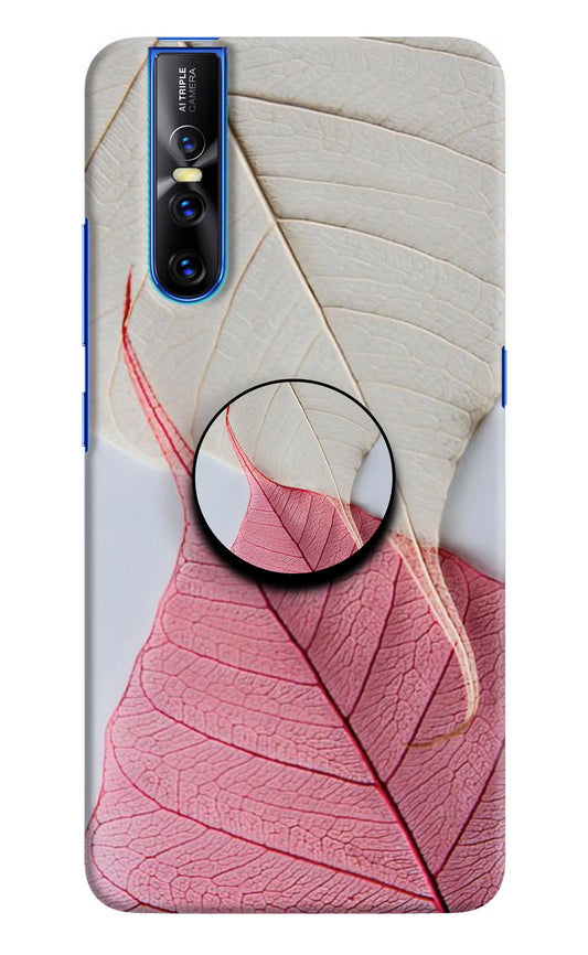 White Pink Leaf Vivo V15 Pro Pop Case by Casekaro