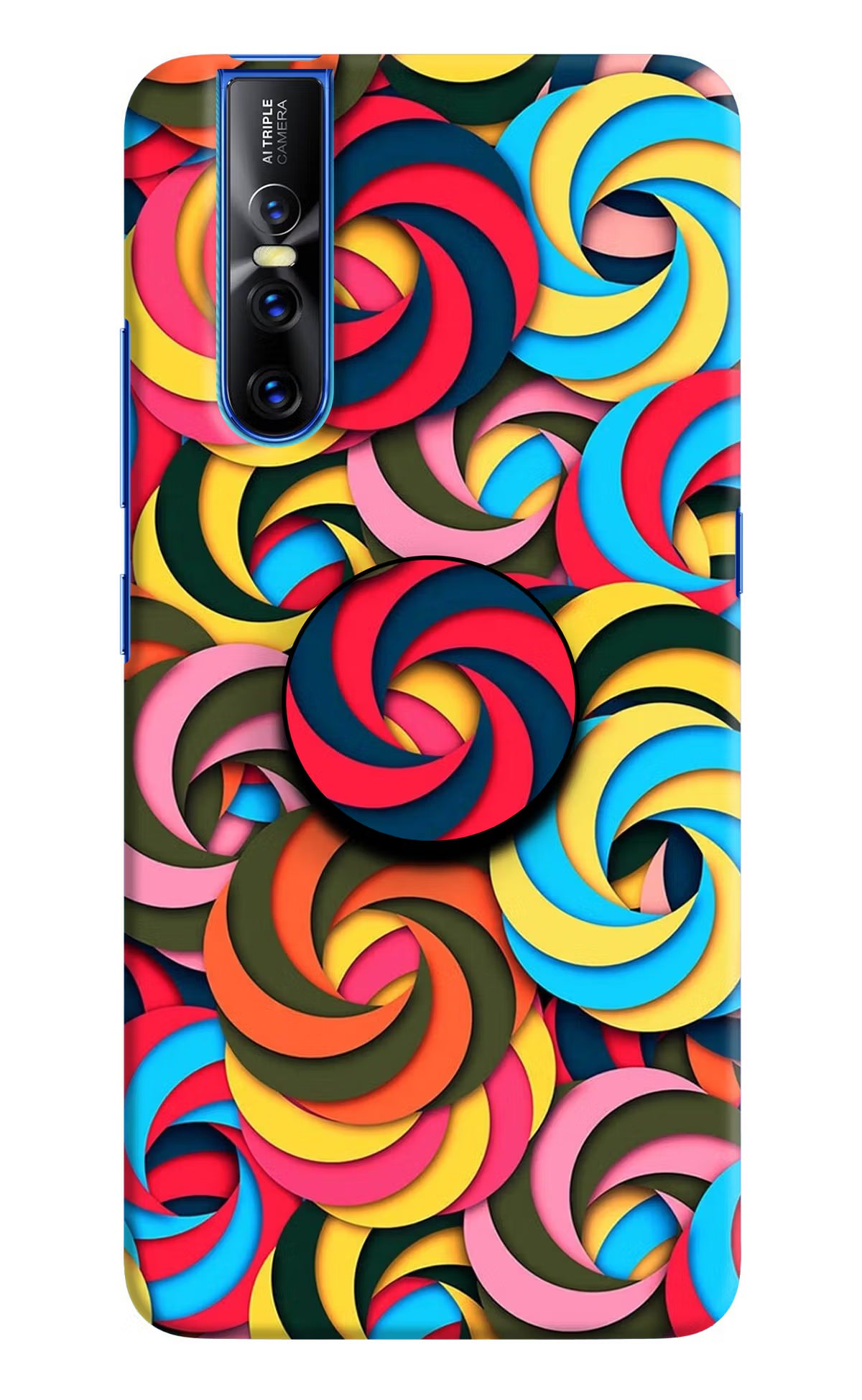 Spiral Pattern Vivo V15 Pro Pop Case by Casekaro
