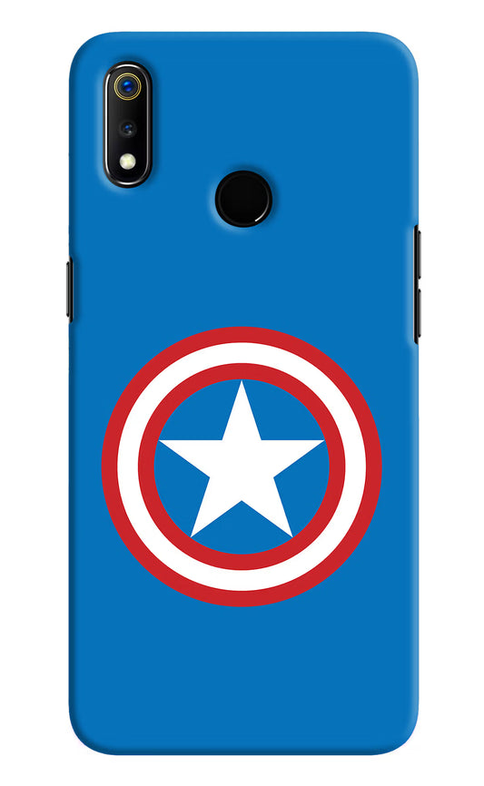 Captain America Logo Realme 3 Hard Case Back Cover by Casekaro