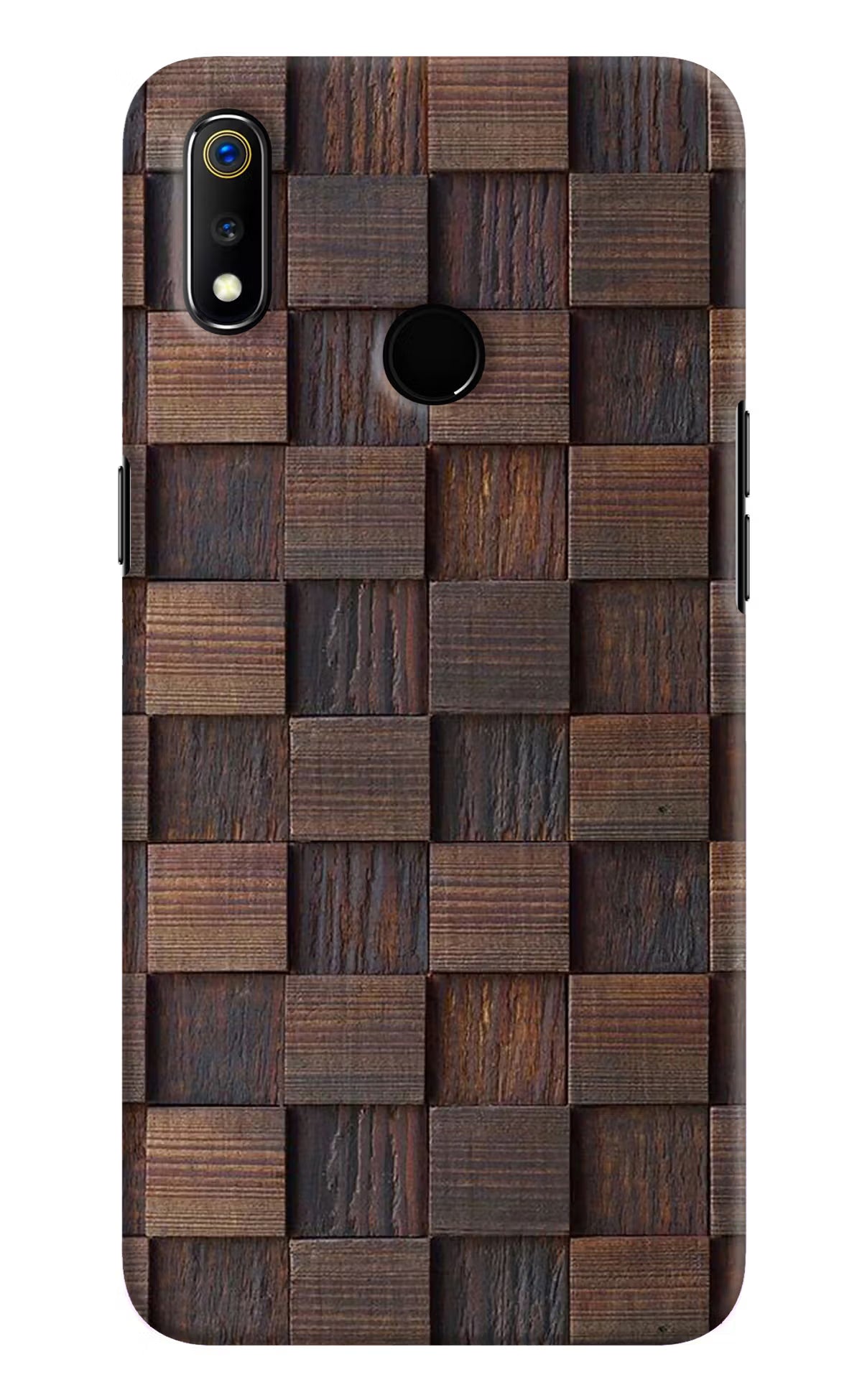 Wooden Cube Design Realme 3 Hard Case Back Cover by Casekaro