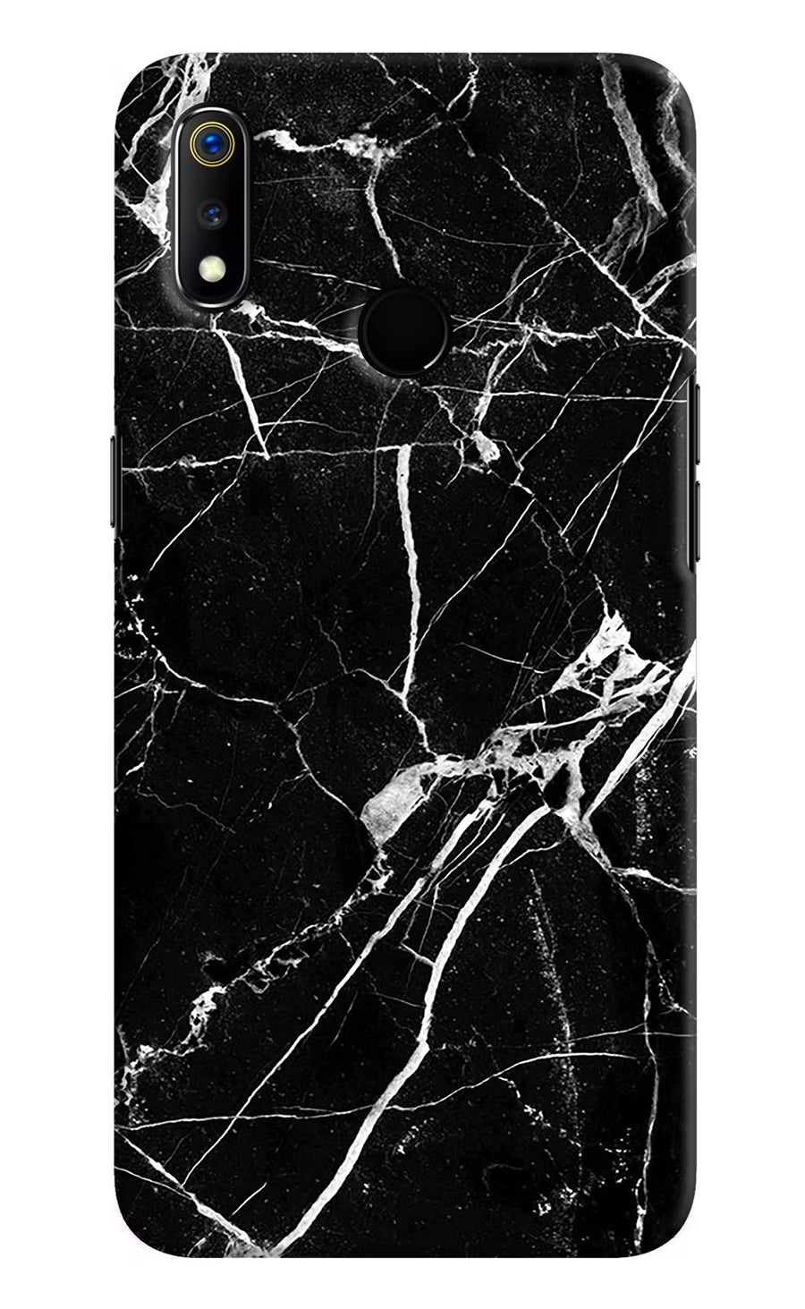 Black Marble Pattern Realme 3 Back Cover, Hard case