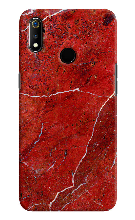 Red Marble Design Realme 3 Hard Case Back Cover by Casekaro