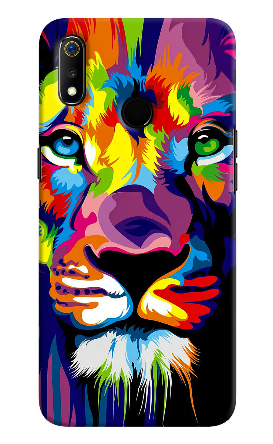 Lion Realme 3 Back Cover, Hard case