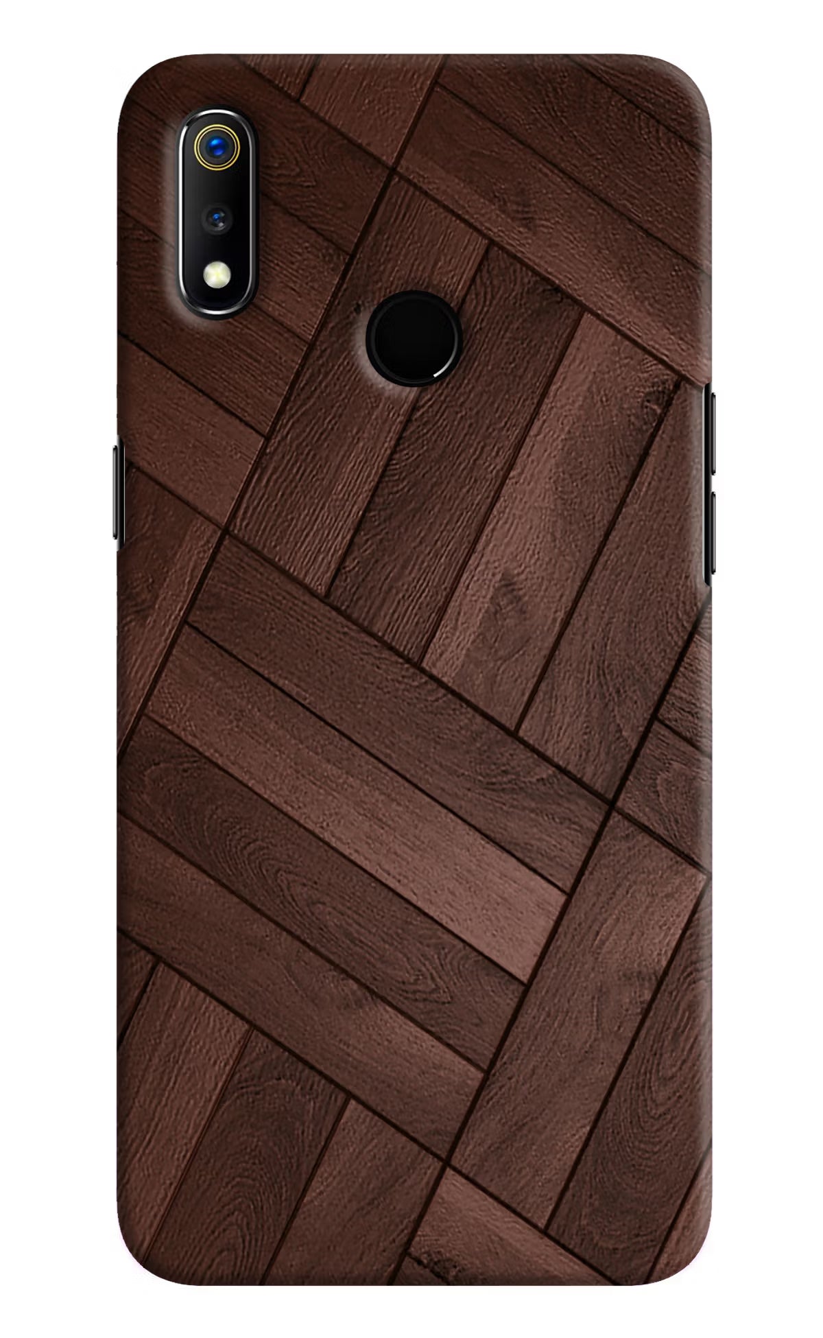 Wooden Texture Design Realme 3 Hard Case Back Cover by Casekaro