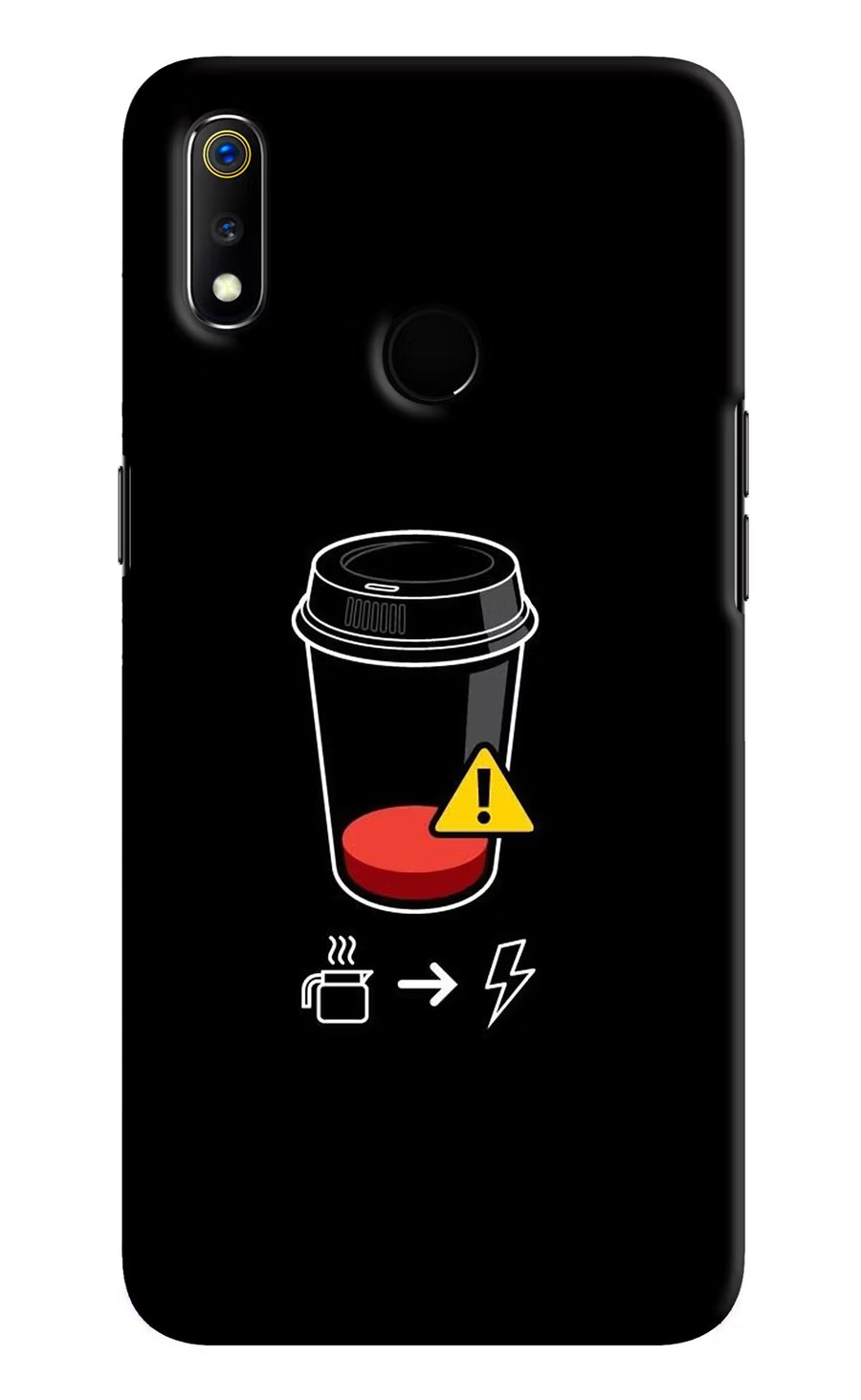 Coffee Realme 3 Back Cover, Hard case