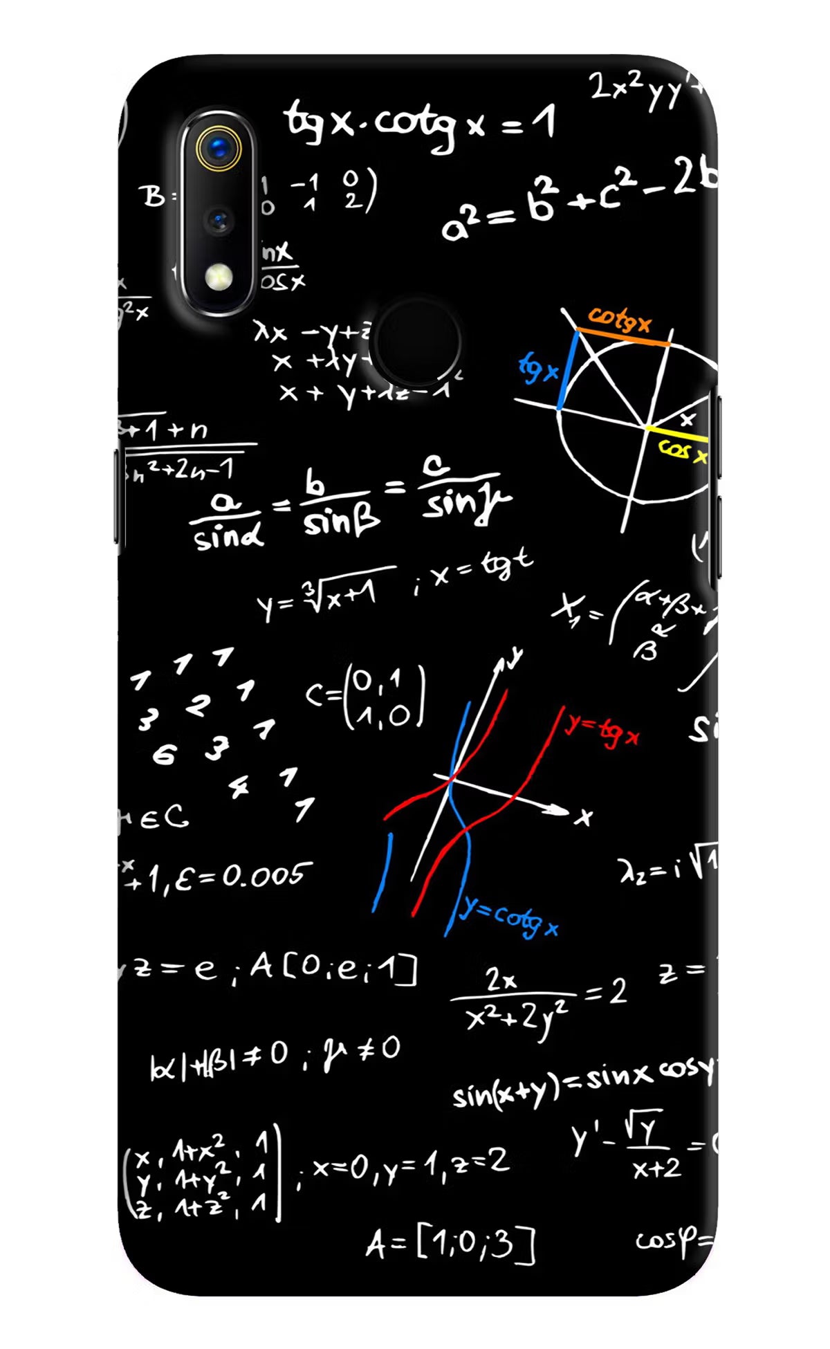 Mathematics Formula Realme 3 Hard Case Back Cover by Casekaro
