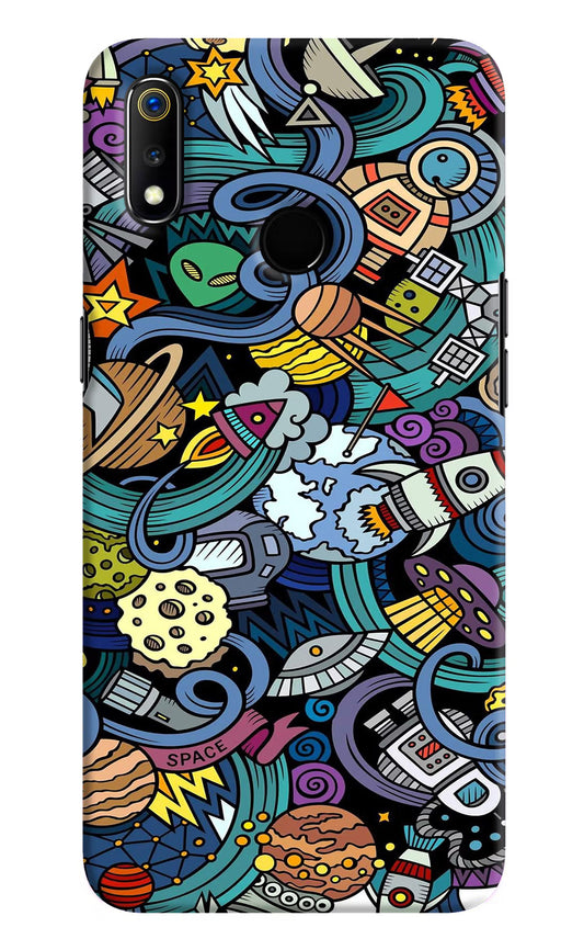 Space Abstract Realme 3 Hard Case Back Cover by Casekaro