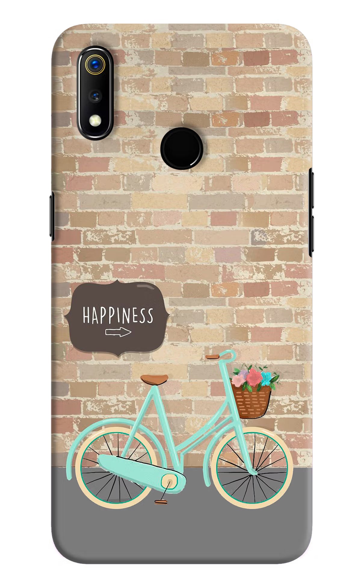 Happiness Artwork Realme 3 Hard Case Back Cover by Casekaro
