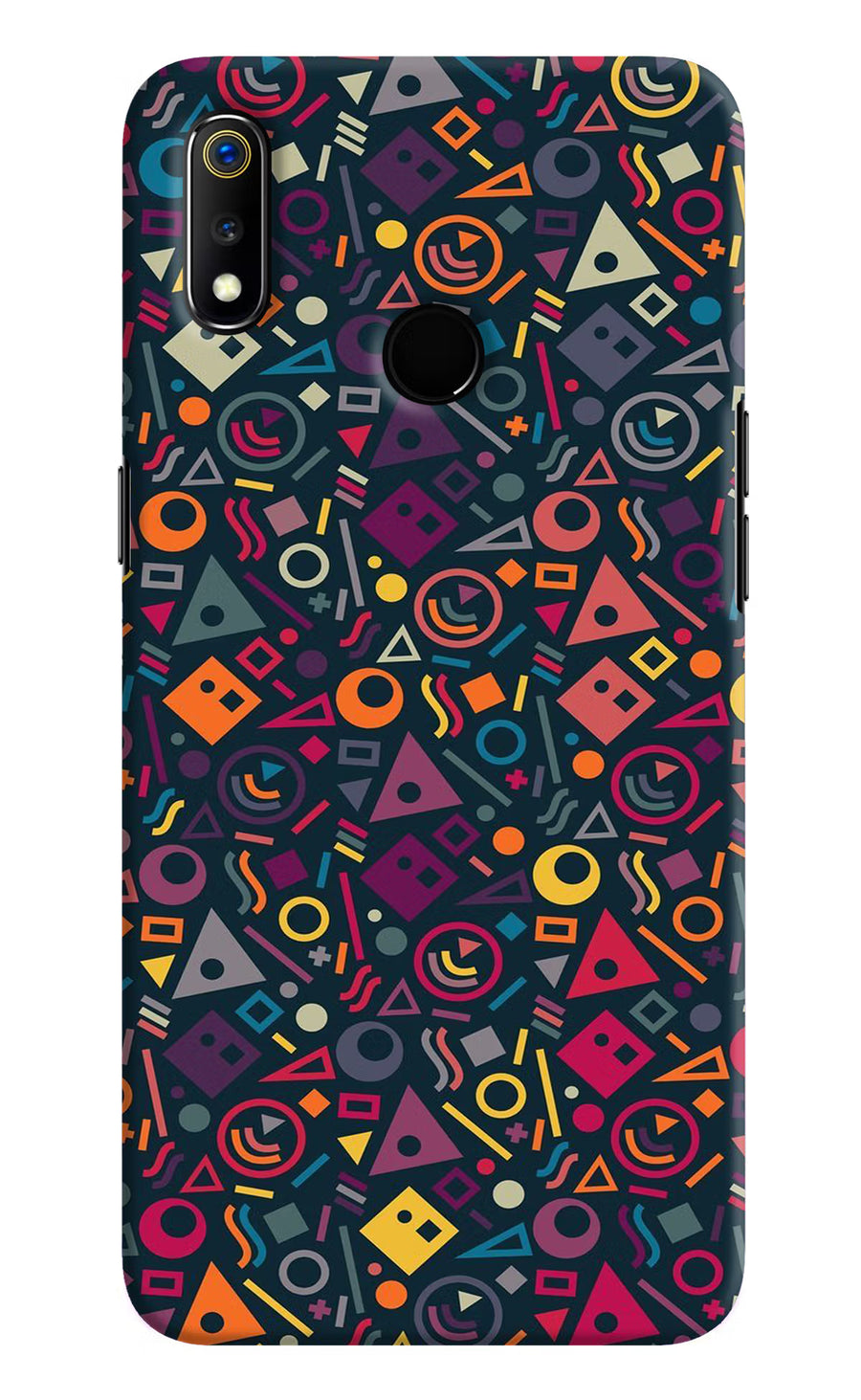 Geometric Abstract Realme 3 Back Cover, Hard case