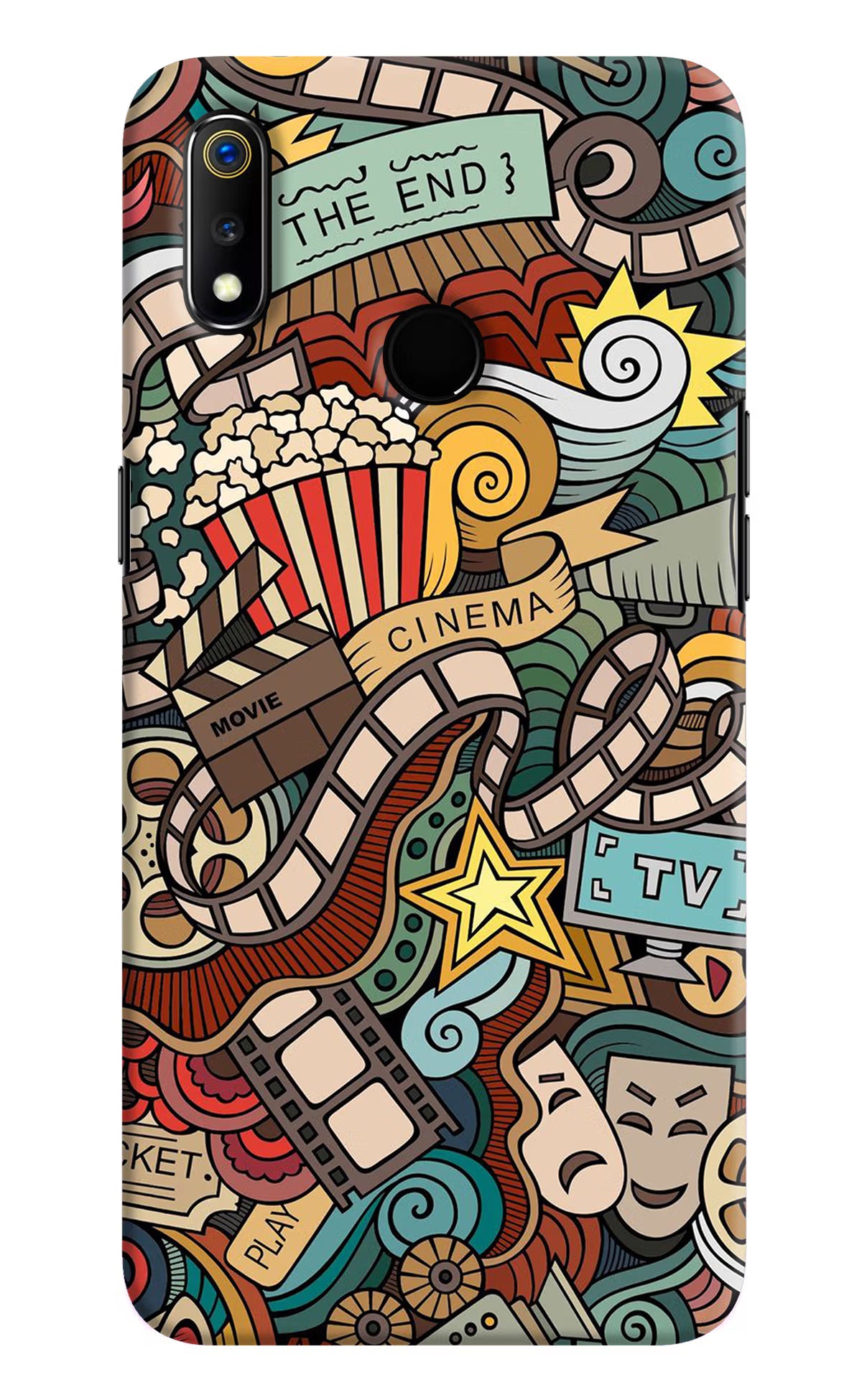 Cinema Abstract Realme 3 Hard Case Back Cover by Casekaro
