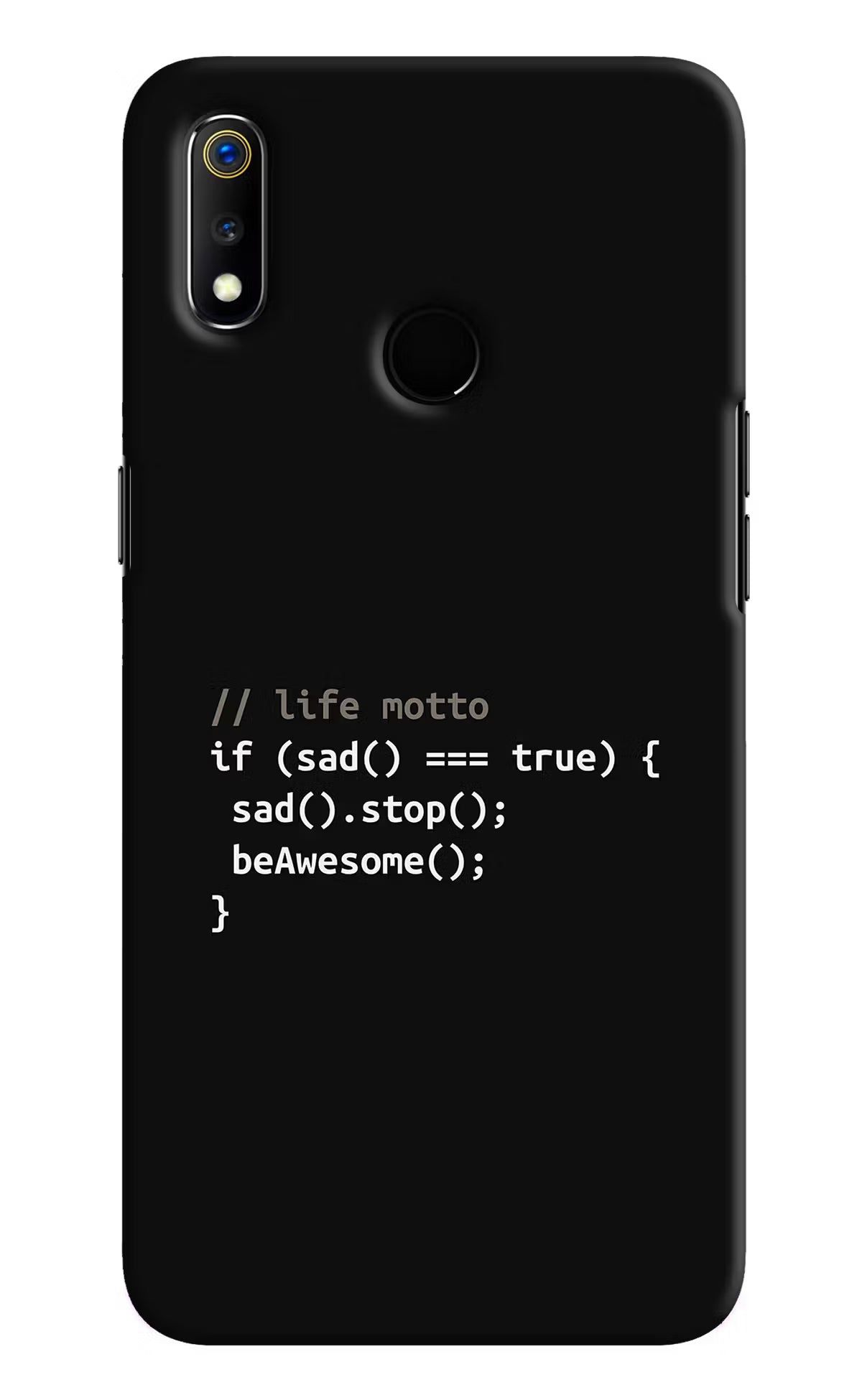 Life Motto Code Realme 3 Hard Case Back Cover by Casekaro