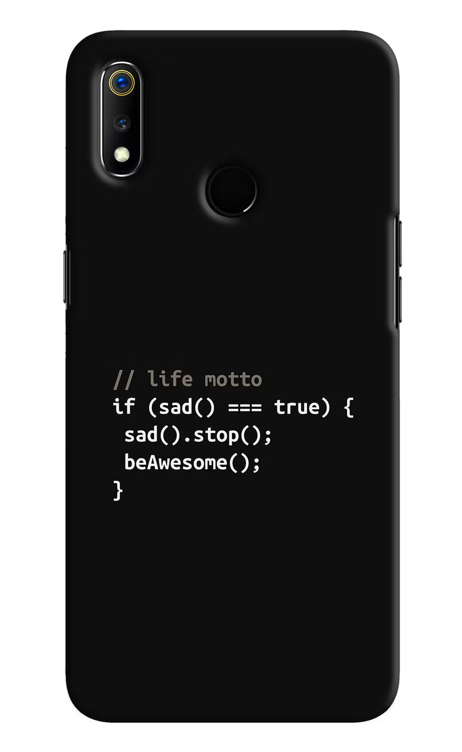 Life Motto Code Realme 3 Back Cover, Hard case