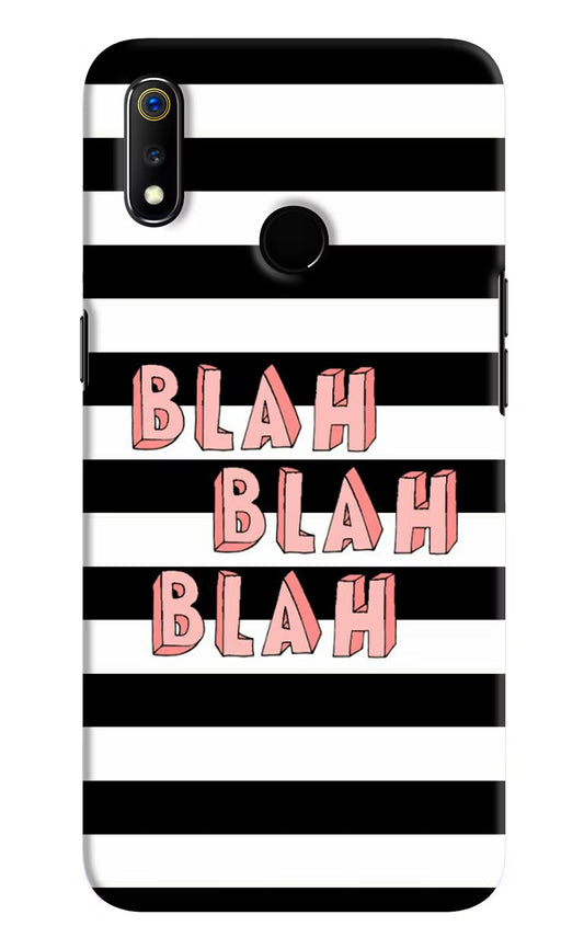 Blah Blah Blah Realme 3 Hard Case Back Cover by Casekaro