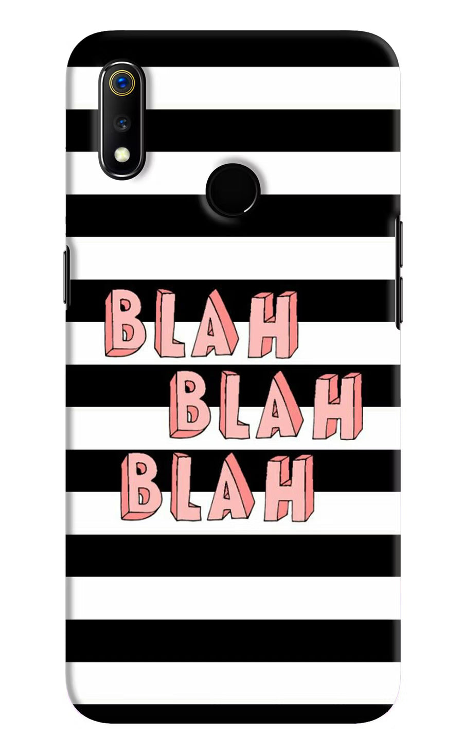 Blah Blah Blah Realme 3 Back Cover, Hard case