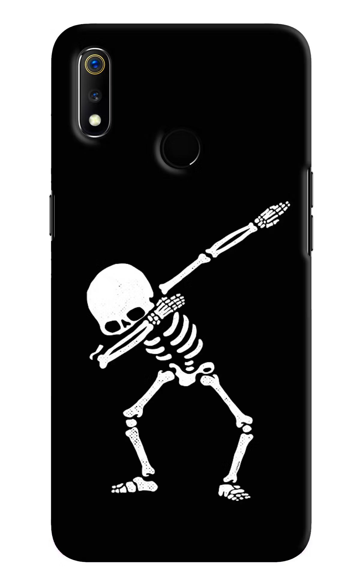 Dabbing Skeleton Art Realme 3 Hard Case Back Cover by Casekaro