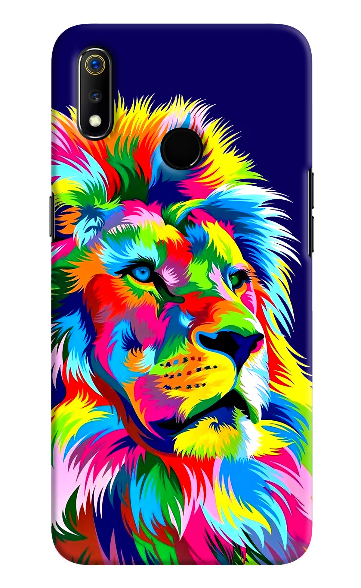 Vector Art Lion Realme 3 Hard Case Back Cover by Casekaro