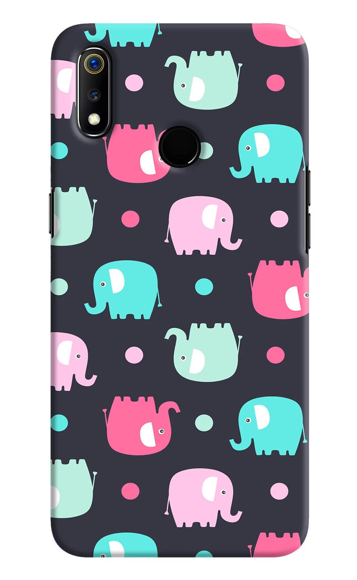 Elephants Realme 3 Hard Case Back Cover by Casekaro