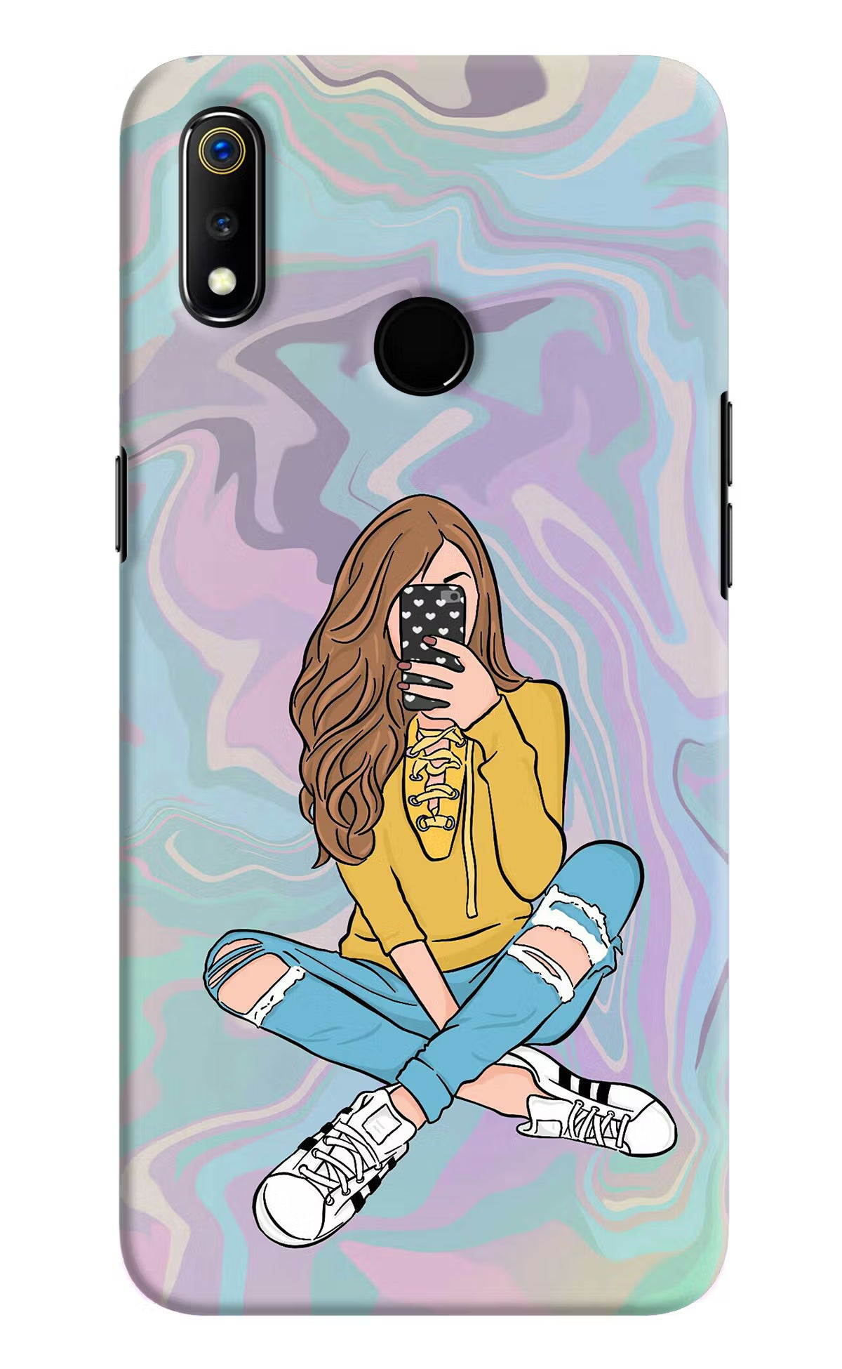 Selfie Girl Realme 3 Hard Case Back Cover by Casekaro