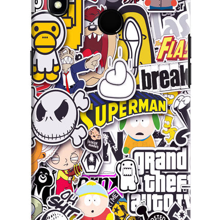 Sticker Bomb Realme 3 Hard Case Back Cover by Casekaro