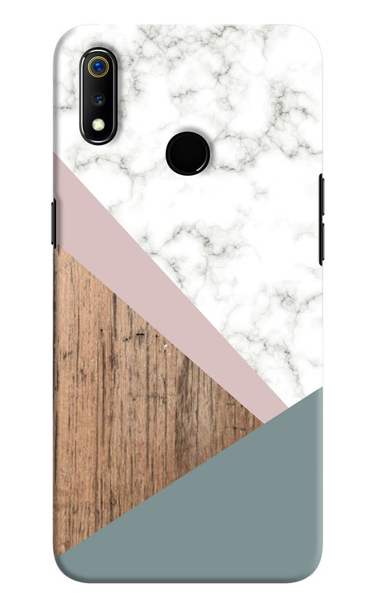 Marble wood Abstract Realme 3 Hard Case Back Cover by Casekaro