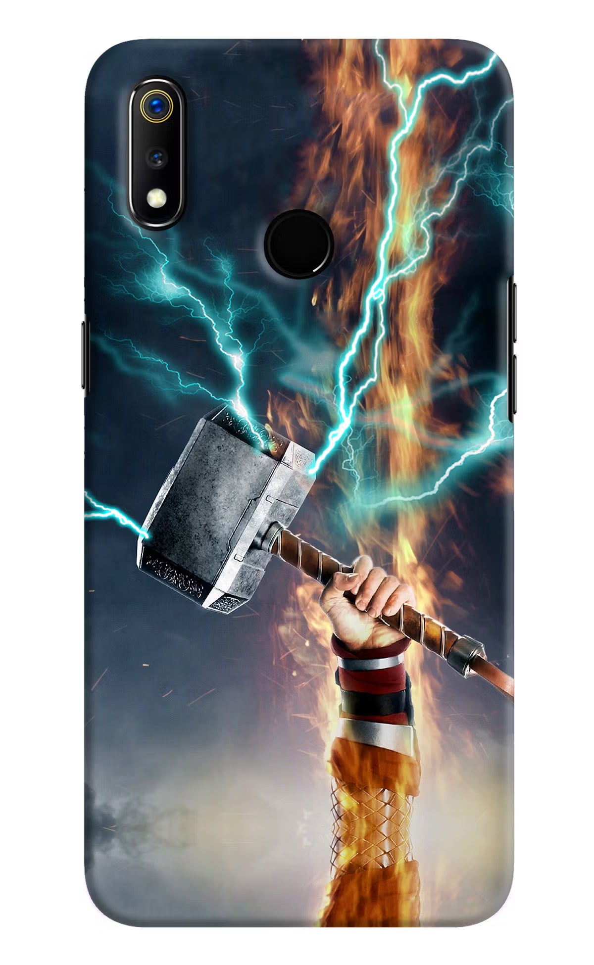 Thor Hammer Mjolnir Realme 3 Hard Case Back Cover by Casekaro