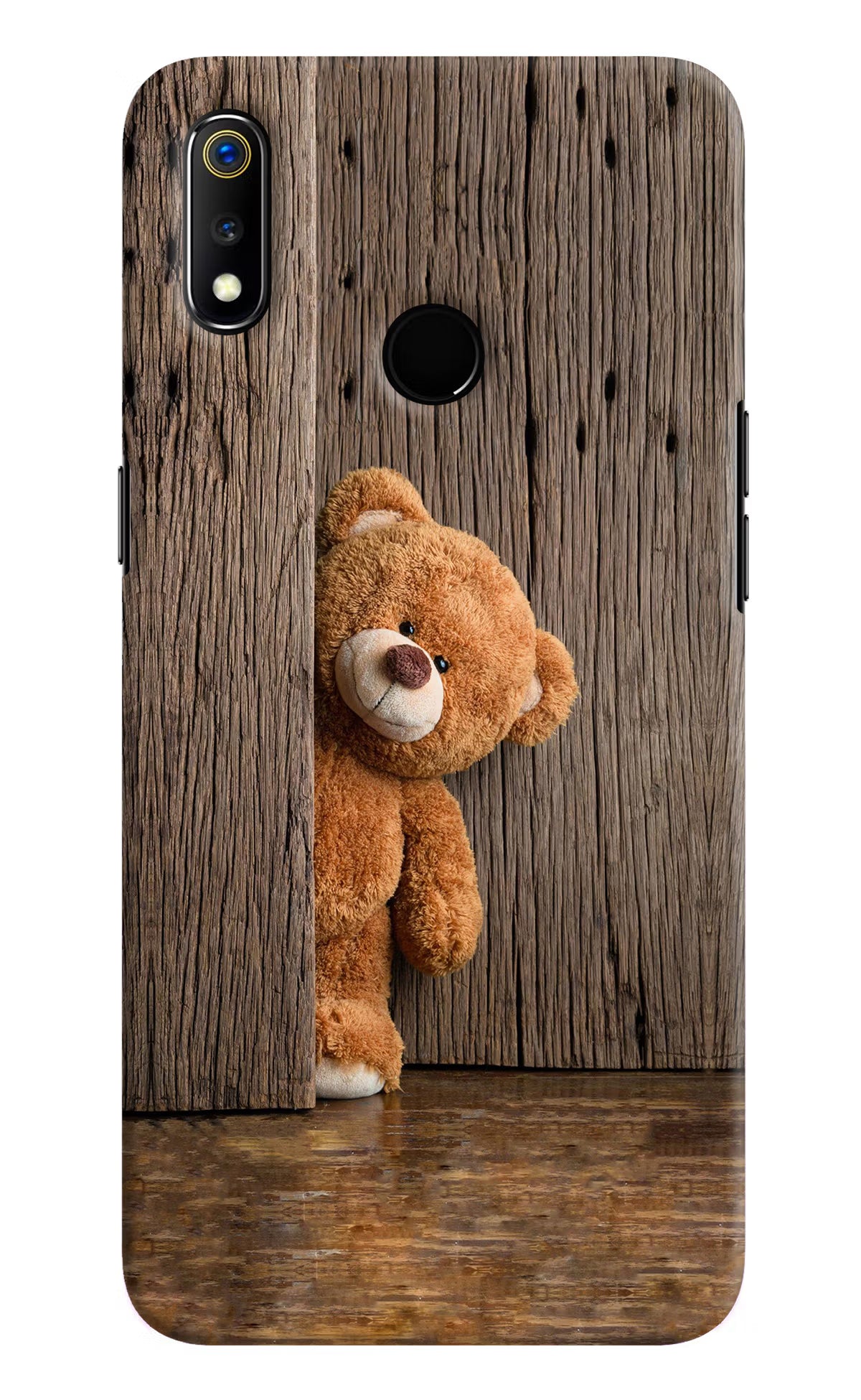 Teddy Wooden Realme 3 Hard Case Back Cover by Casekaro