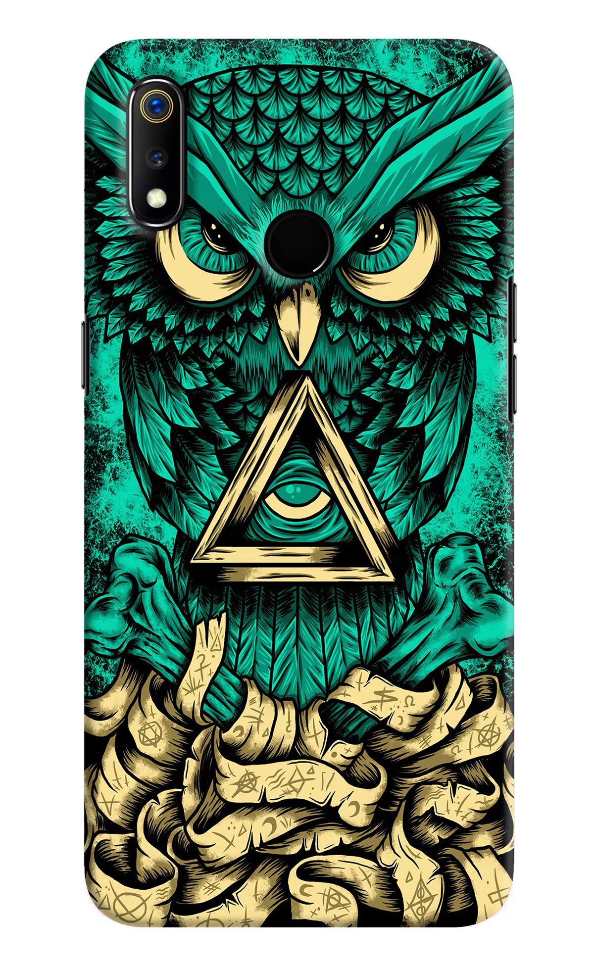 Green Owl Realme 3 Hard Case Back Cover by Casekaro