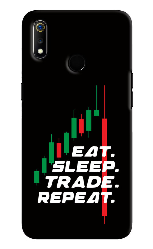 Eat Sleep Trade Repeat Realme 3 Hard Case Back Cover by Casekaro