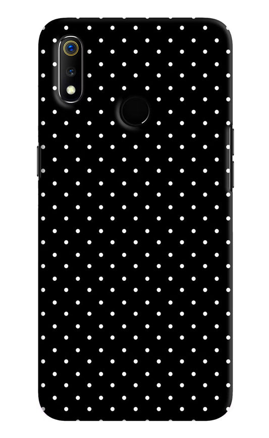 White Dots Realme 3 Hard Case Back Cover by Casekaro