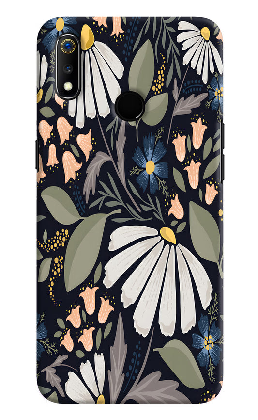 Flowers Art Realme 3 Hard Case Back Cover by Casekaro