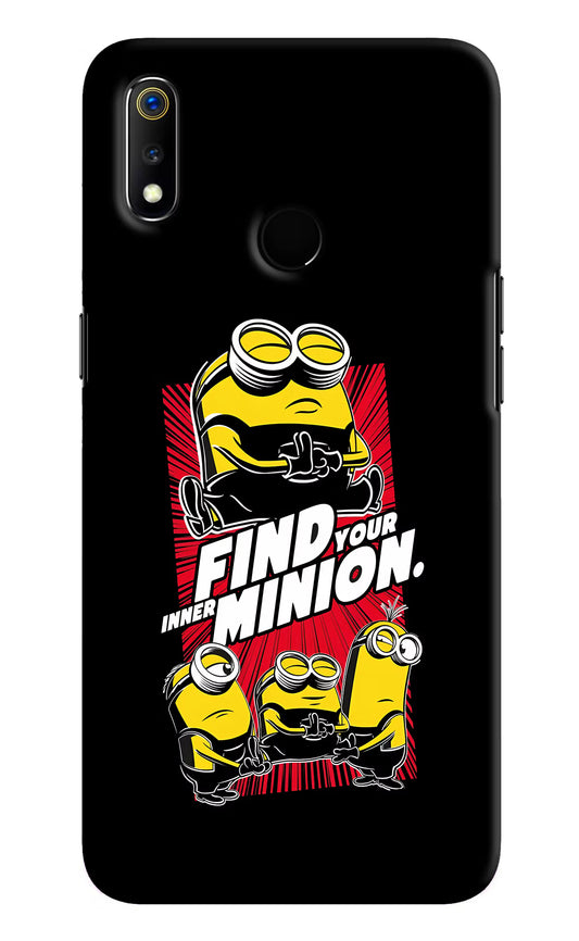 Find your inner Minion Realme 3 Hard Case Back Cover by Casekaro
