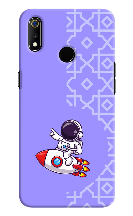 Cute Astronaut Realme 3 Hard Case Back Cover by Casekaro