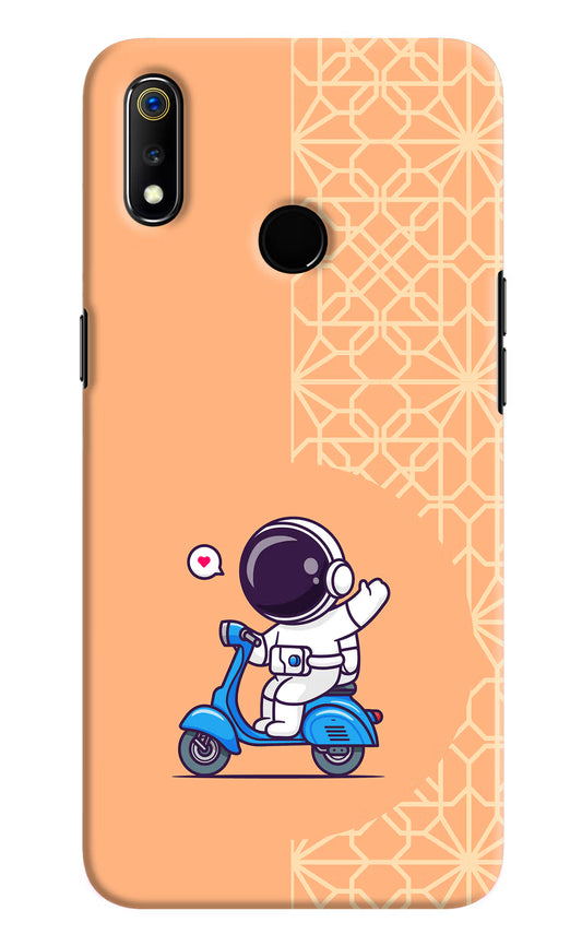Cute Astronaut Riding Realme 3 Hard Case Back Cover by Casekaro